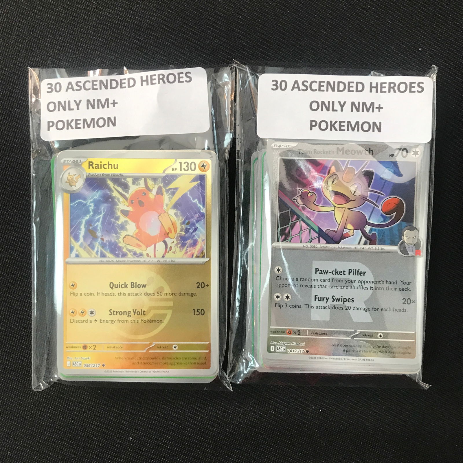 LOT OF 2 POKEMON TCG 30 X 2 ASCENDED HEROES ALL NM+: Prices are in Canadian dollars