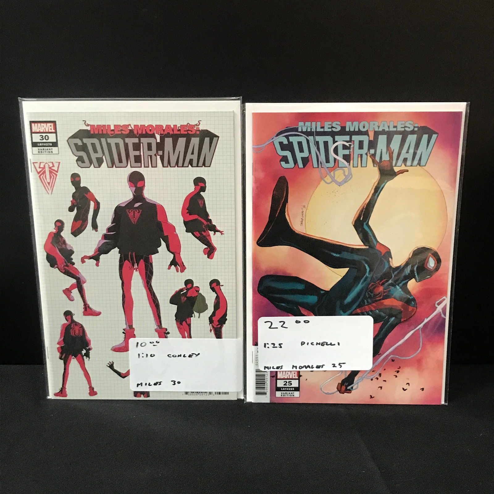 LOT OF 2 MILES MORALES SPIDERMAN #25 & #30 1:25 &1:10 VARIANTS - MARVEL COMICS (1 of 1)