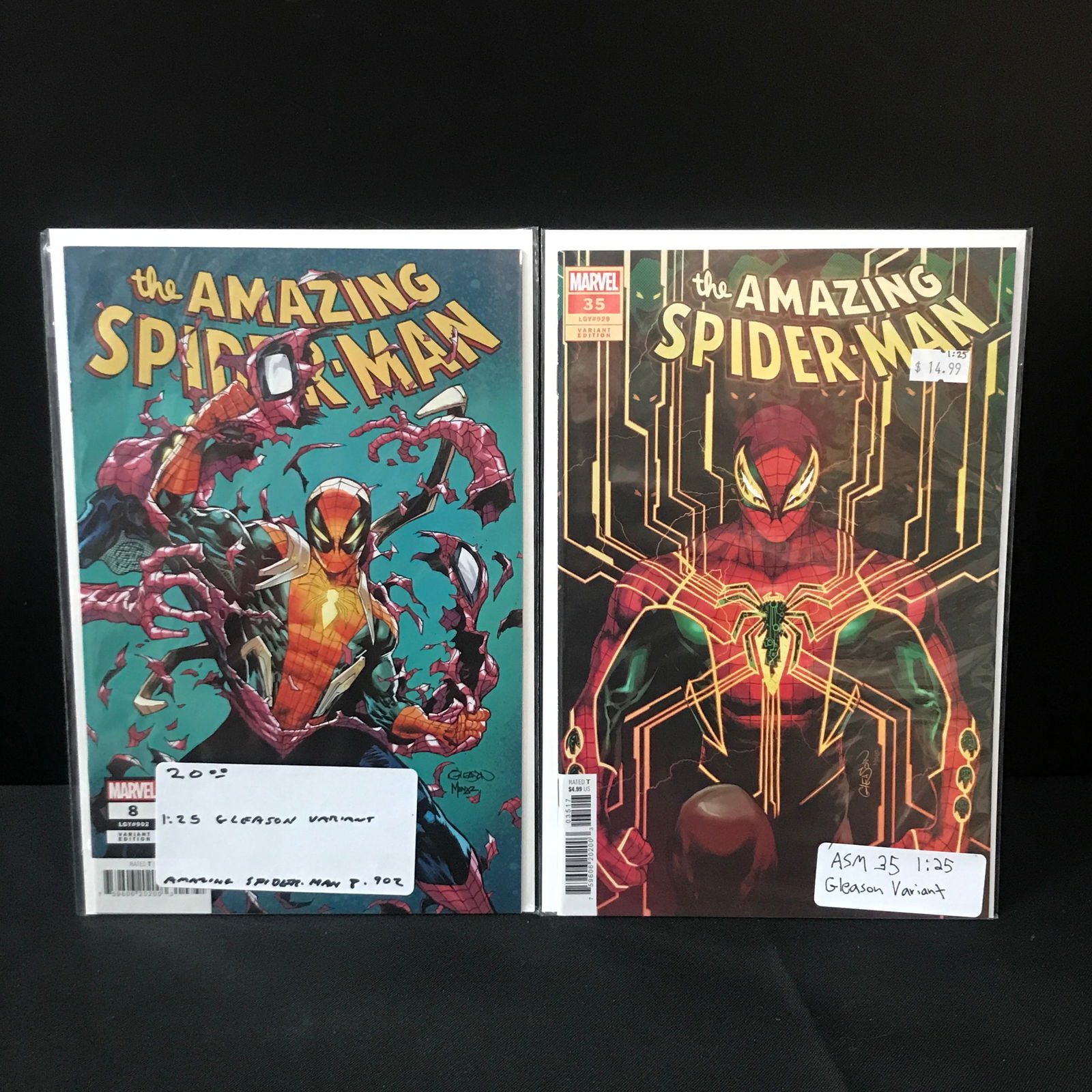 LOT OF 2 THE AMAZING SPIDERMAN COMICS #8 & #35 1:25 VARIANTS - MARVEL COMICS (1 of 1)