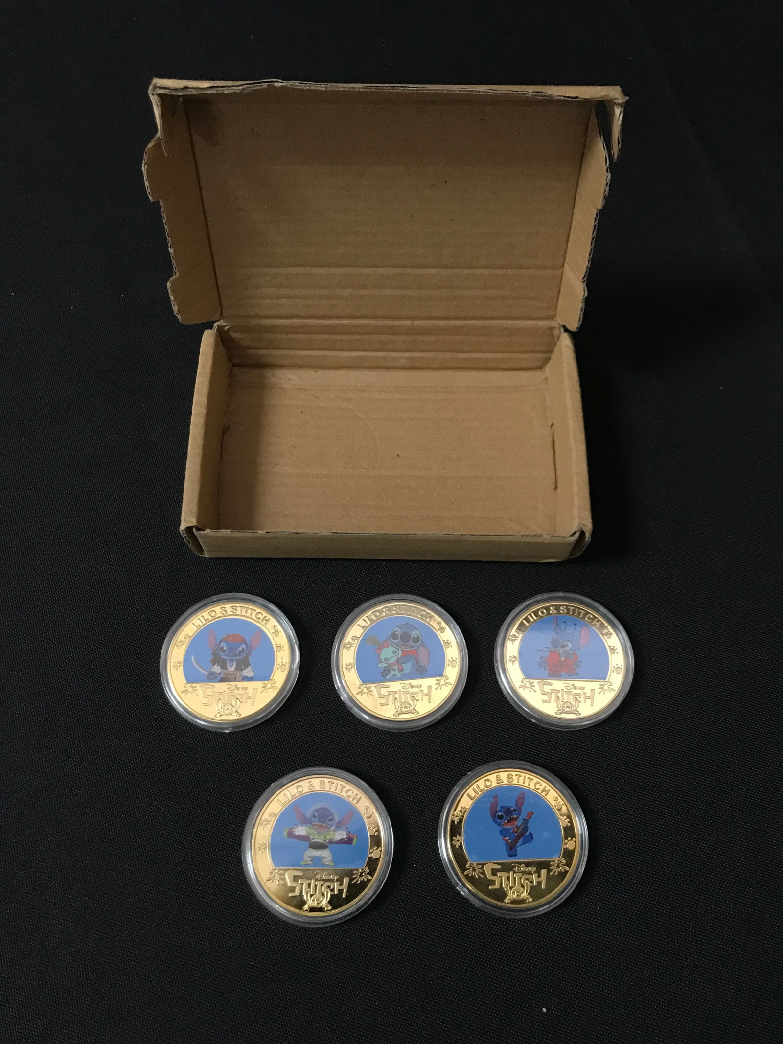 LOT OF 5 WALT DISNEY 100 LILO AND STITCH COMMEMORATIVE COINS (1 of 2)