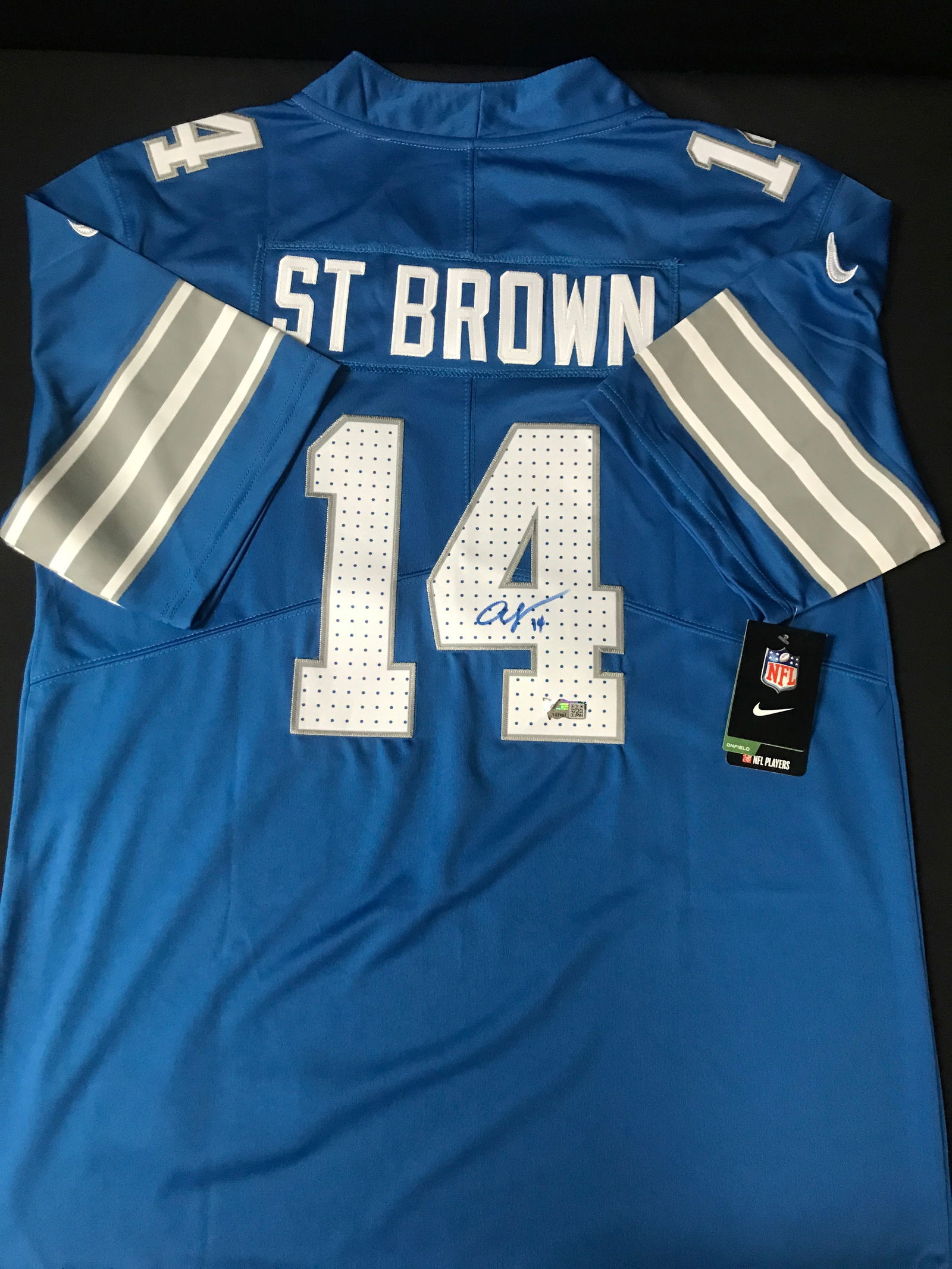 AMON RA ST BROWN SIGNED DETROIT LIONS CUSTOM JERSEY - ACE COA (1 of 3)