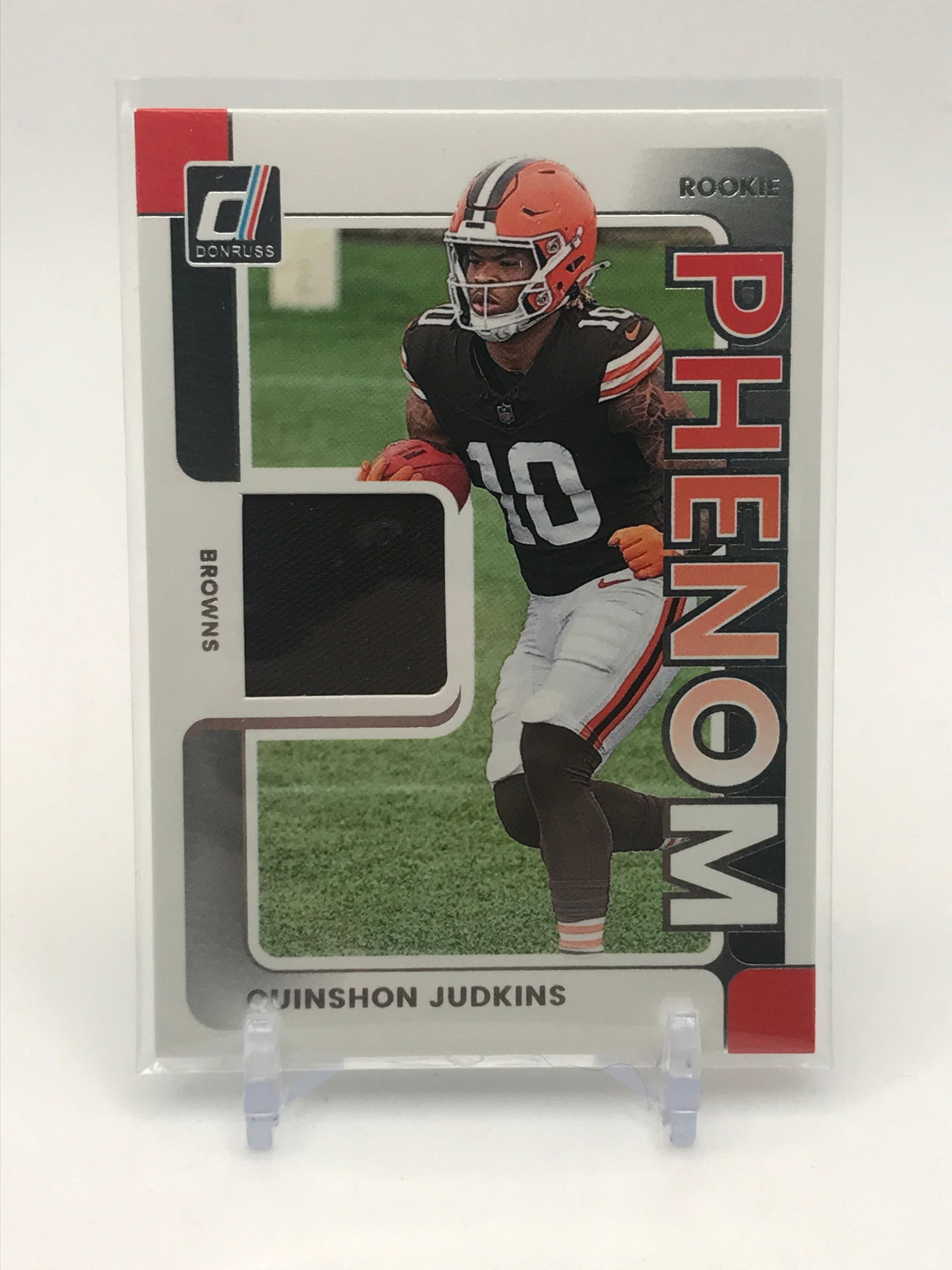 2025 PANINI DONRUSS QUINSHON JUDKINS PHENOM ROOKIE TRADING CARD (1 of 2)