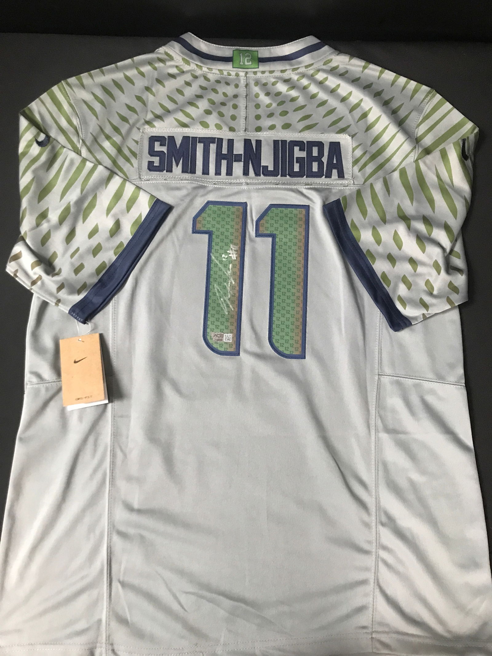 JAXON SMITH NJIGBA SIGNED SEATTLE SEAHAWKS CUSTOM JERSEY - ACE COA (1 of 3)
