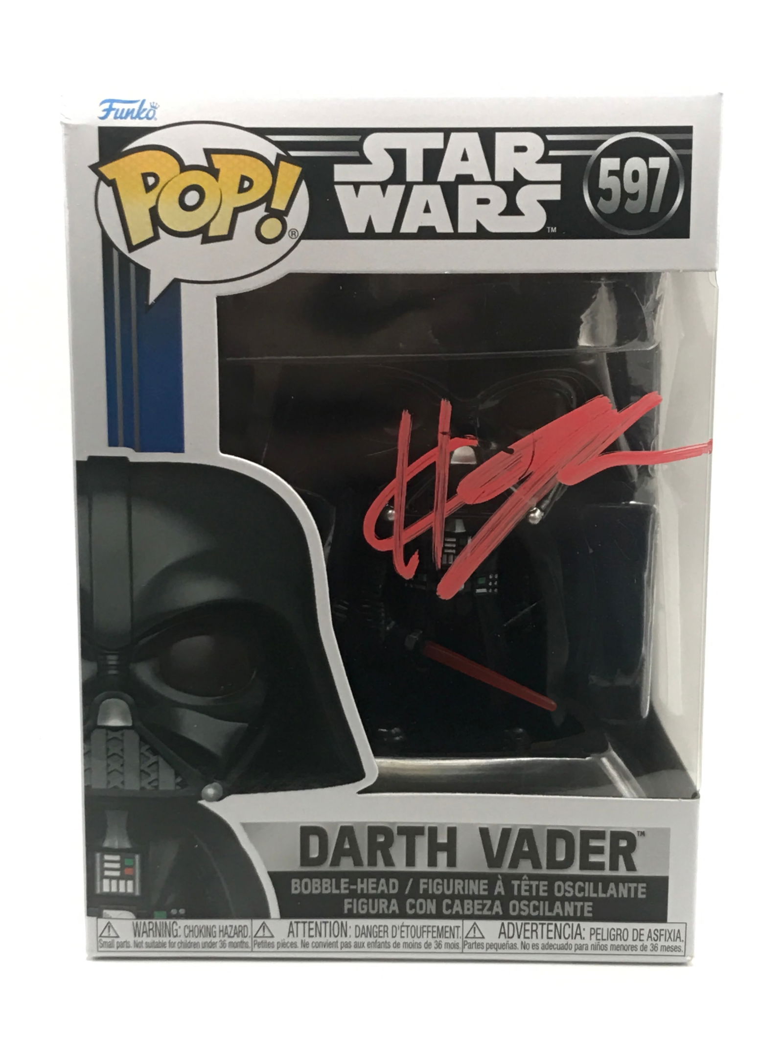 HAYDEN CHRISTENSEN SIGNED DARTH VADER FUNKO POP - WWOC COA (1 of 2)