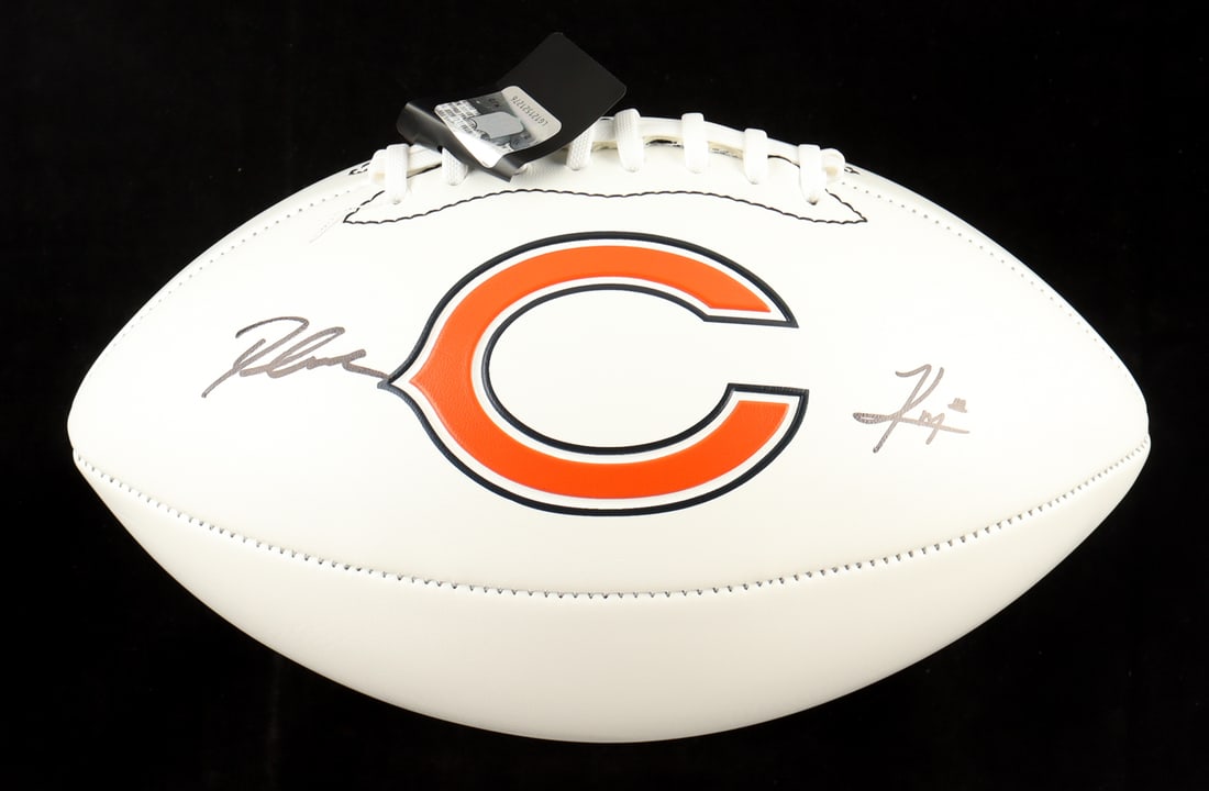 DANDRE SWIFT AND KYLE MONANGAI SIGNED CHICAGO BEARS FOOTBALL (BECKETT COA): Prices are in Canadian dollars