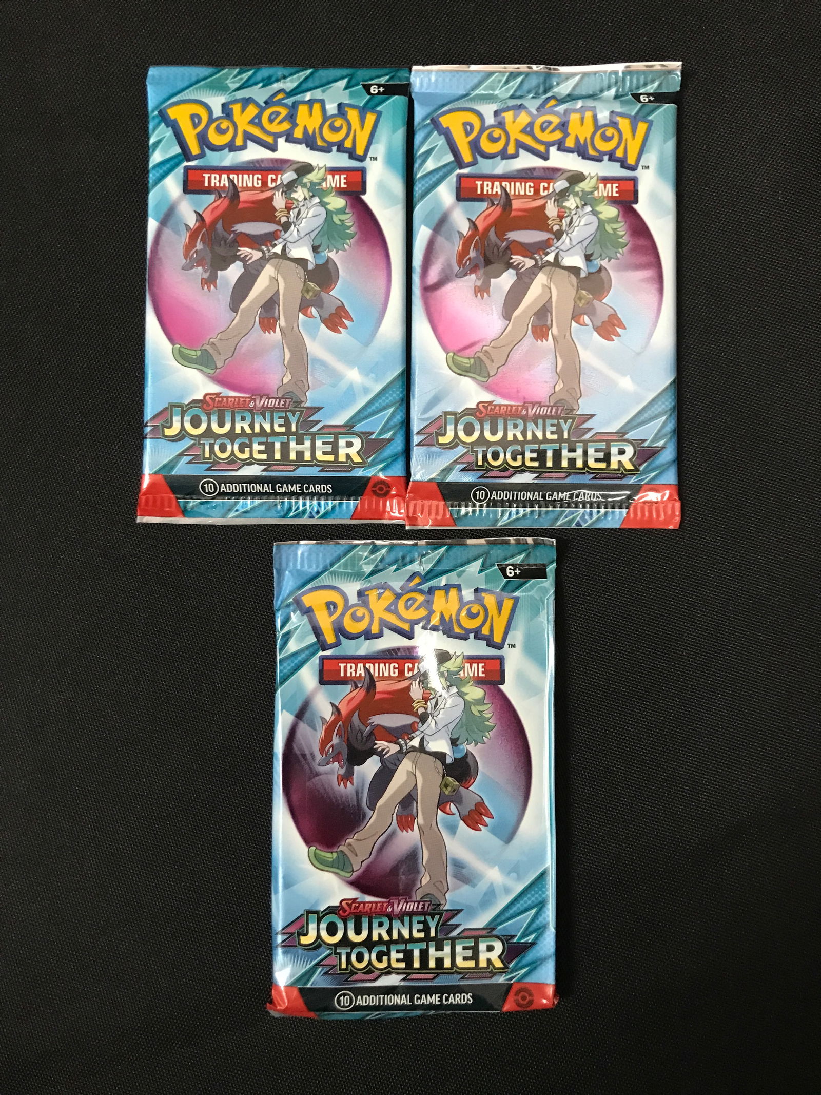 LOT OF 3 POKEMON TCG SCARLET & VIOLET JOURNEY TOGETHER SEALED BOOSTER PACKS: Prices are in Canadian dollars