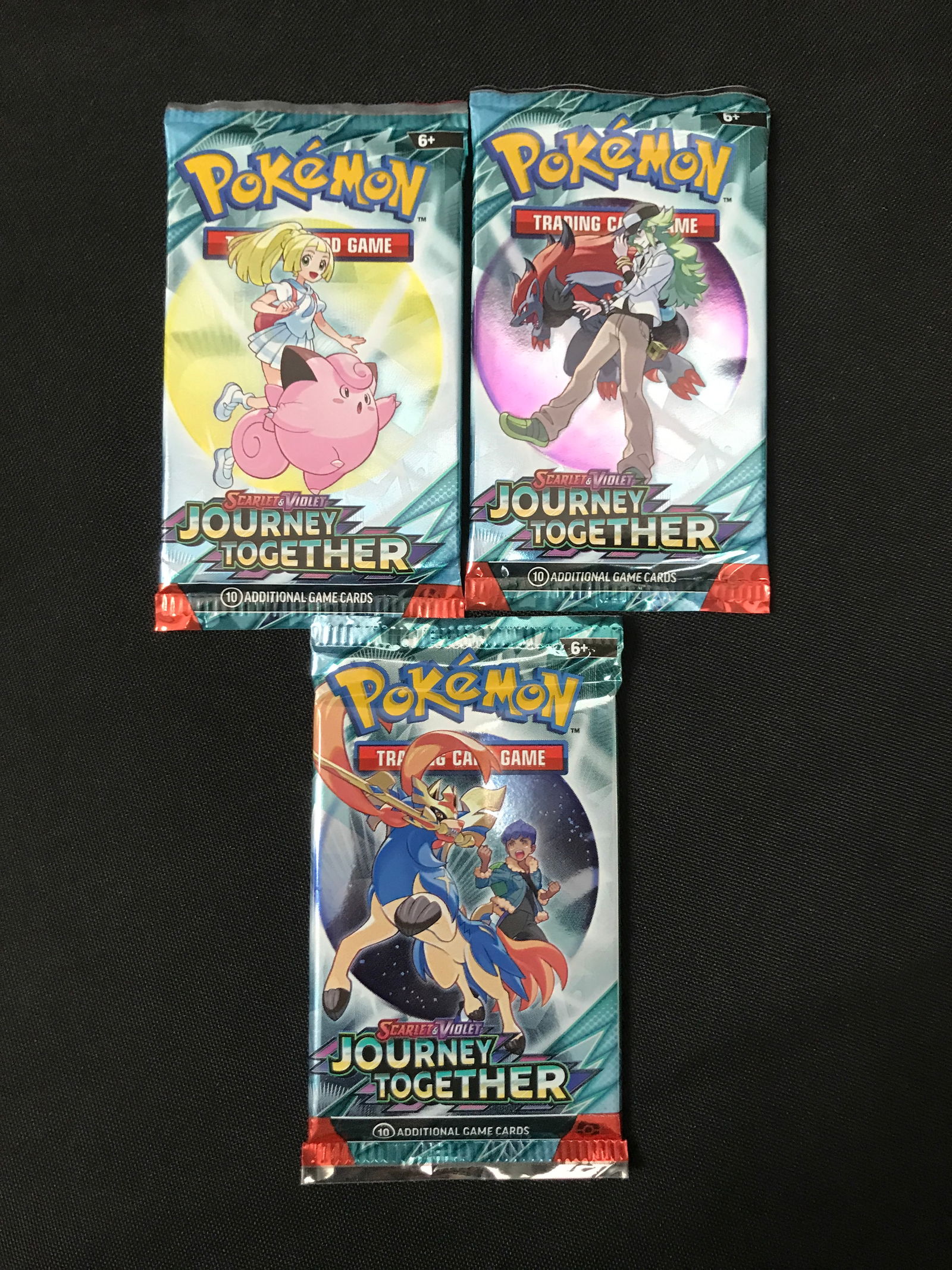 LOT OF 3 POKEMON TCG SCARLET & VIOLET JOURNEY TOGETHER SEALED BOOSTER PACKS: Prices are in Canadian dollars