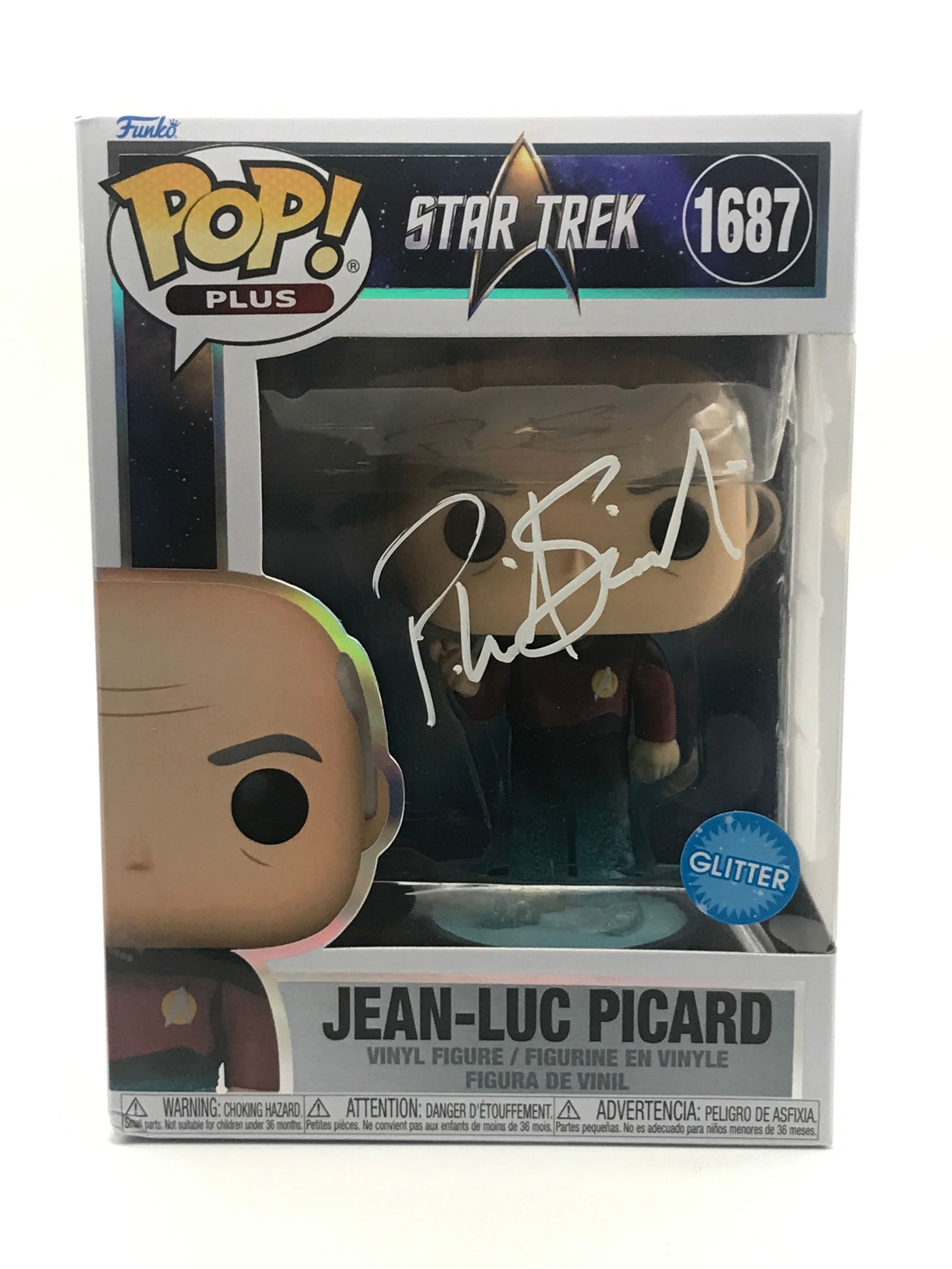PATRICK STEWART SIGNED JEAN LUC PICARD FUNKO POP - KB COA (1 of 2)