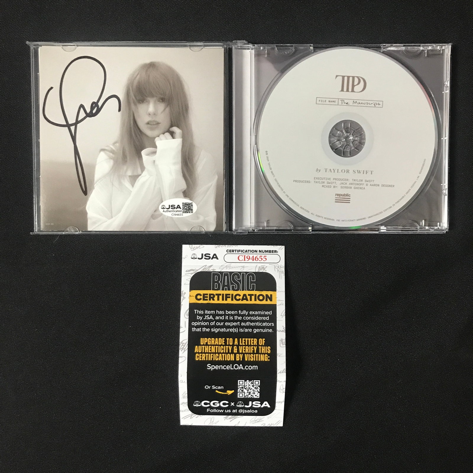 Taylor Swift SIGNED CD SLEEVE - JSA COA: Prices are in Canadian dollars