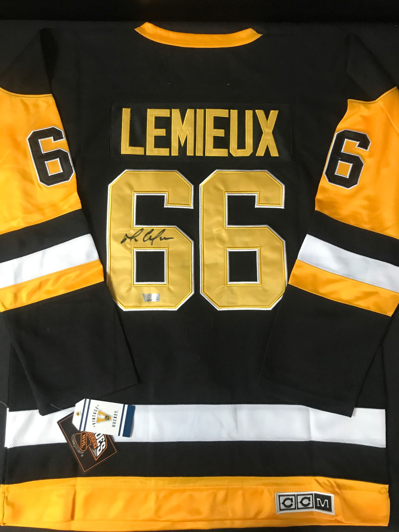 MARIO LEMIEUX SIGNED PITTSBURGH PENGUINS CUSTOM JERSEY - ACE COA (1 of 3)