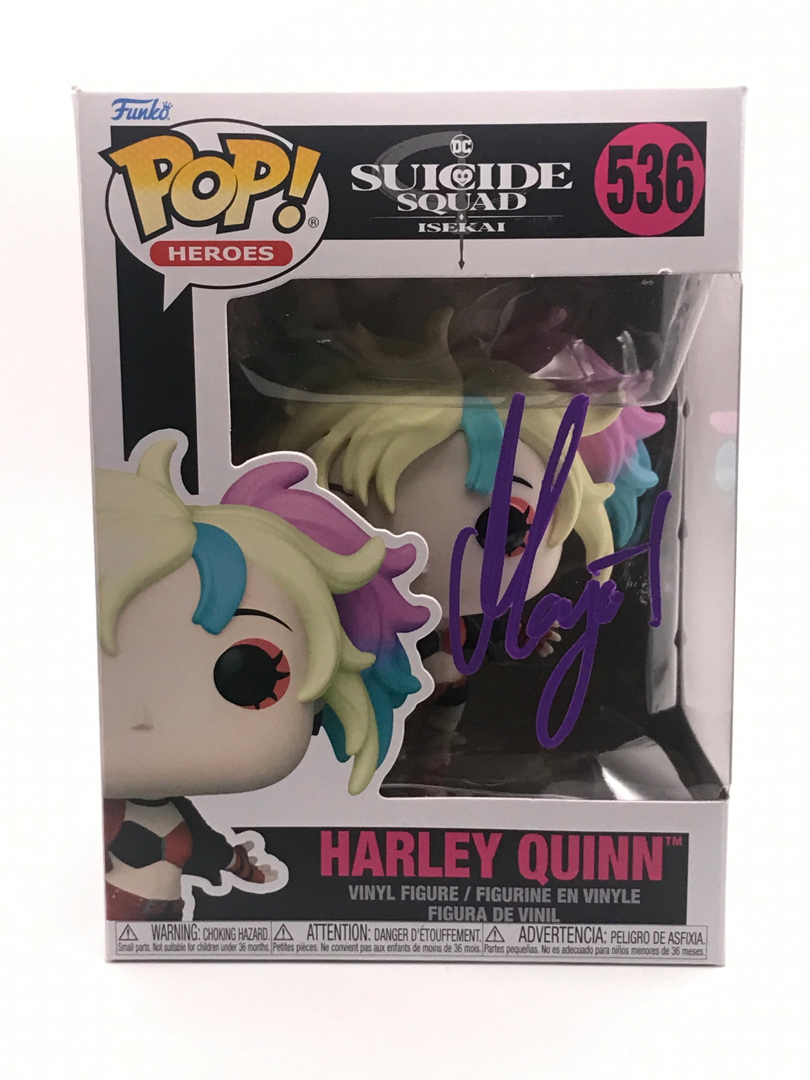 MARGOT ROBBIE SIGNED HARLEY QUINN FUNKO POP.- KB COA: Prices are in Canadian dollars