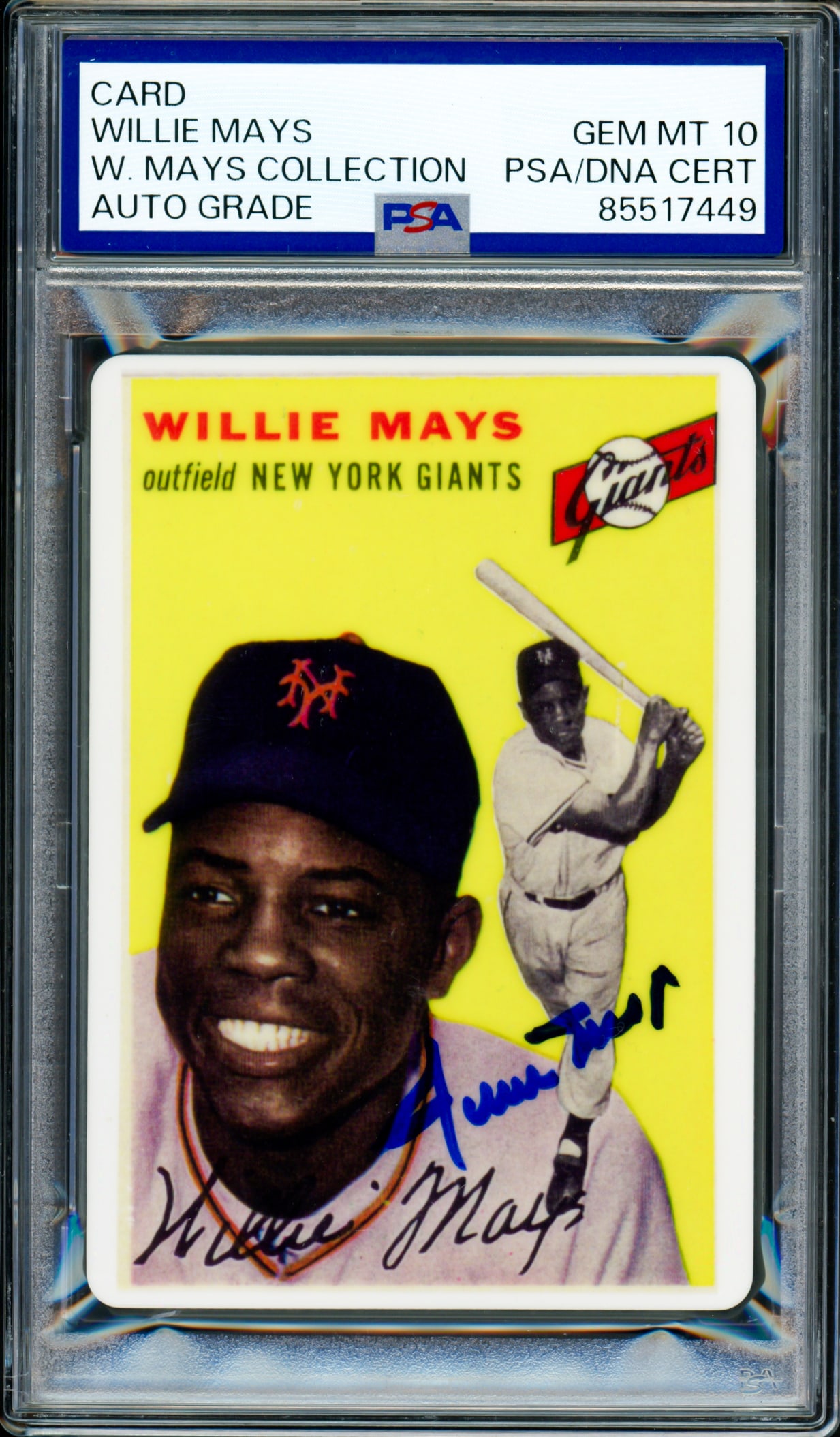 1954 TOPPS WILLIE MAYS SIGNED BASEBALL TRADING CARD - PSA GRADE 10 (1 of 2)