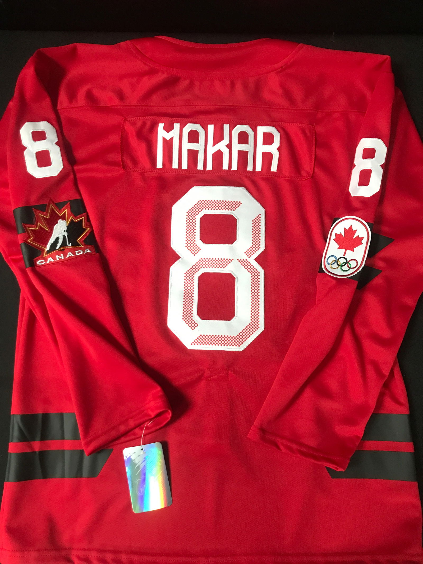 CALE MAKAR 2026 TEAM CANADA OLYMPIC CUSTOM HOCKEY JERSEY: Prices are in Canadian dollars