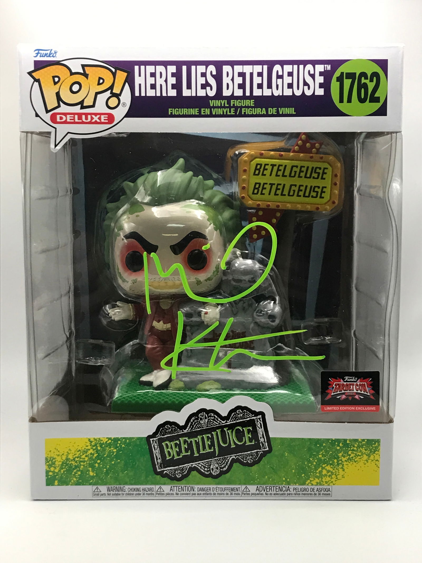 Michael Keaton SIGNED HERE LIES BEETLEJUICE FUNKO POP - KB COA (1 of 2)
