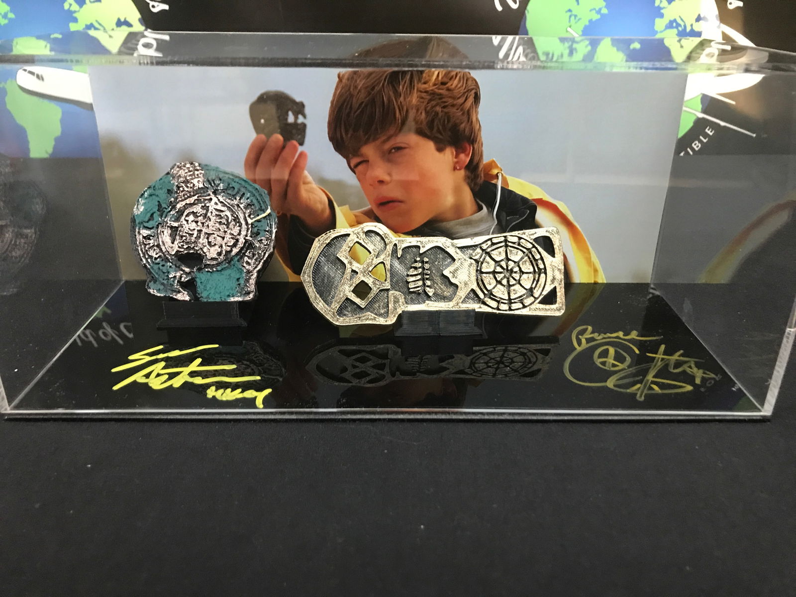 SEAN ASTIN AND COREY FELDMAN DUAL SIGNED GOONIES PRESENTATION PIECE - WWOC COA: Prices are in Canadian dollars