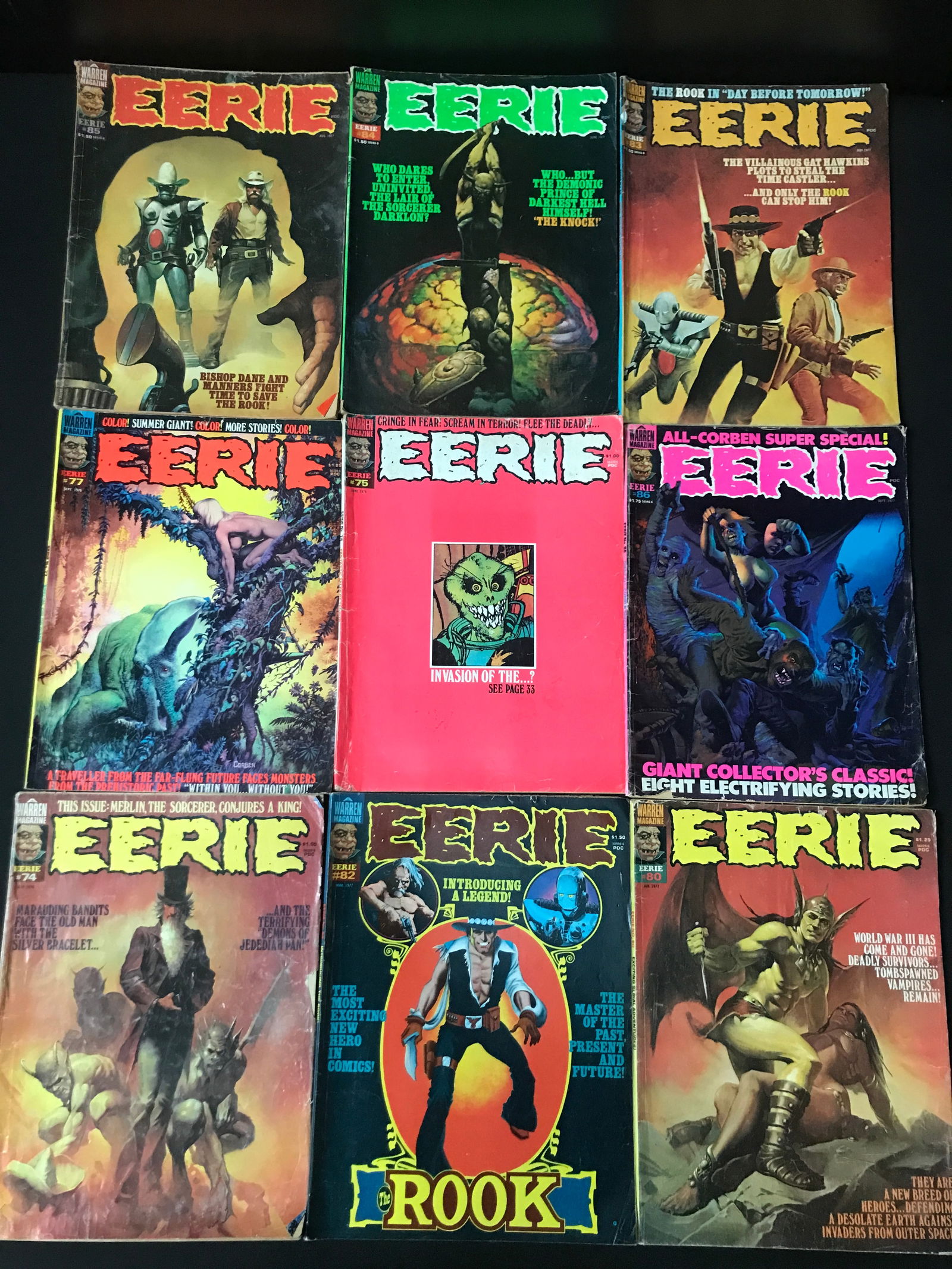 LOT OF 9 EERIE COMICS - WARREN MAGAZINE (1 of 1)