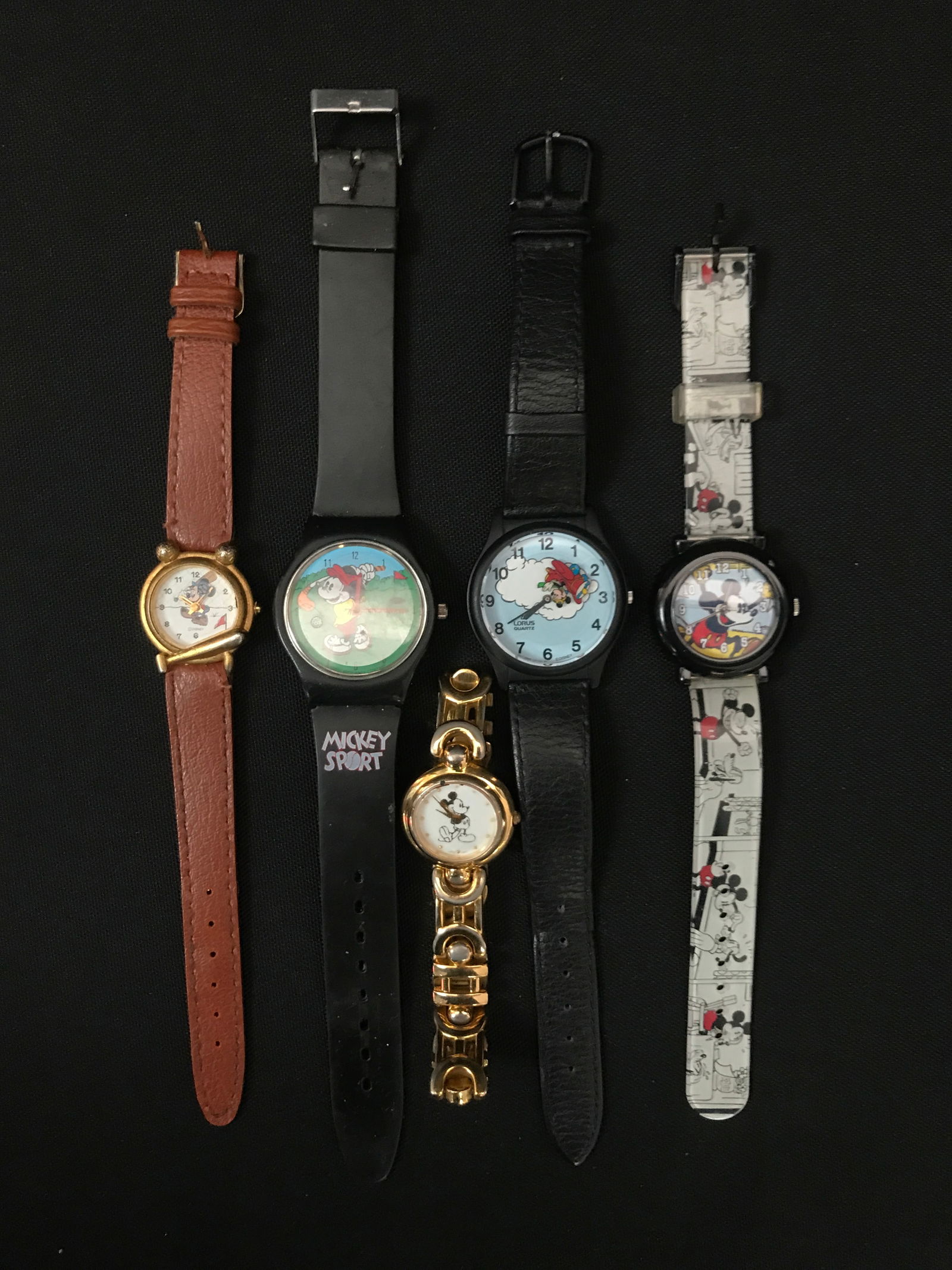 LOT OF 5 MICKEY MOUSE WATCHES (1 of 1)