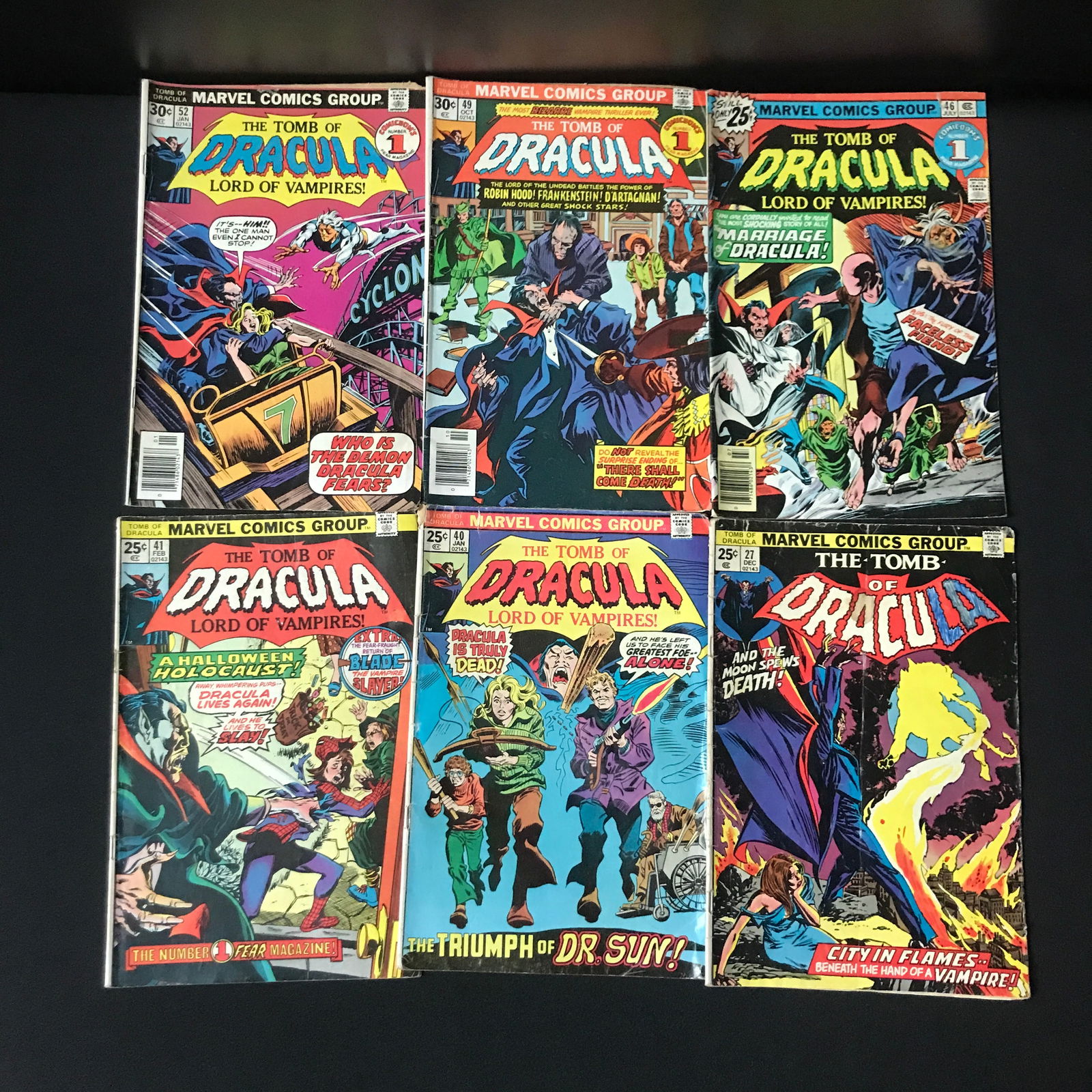 LOT OF 6 THE TOMB OF DRACULA COMICS - MARVEL COMICS (1 of 1)