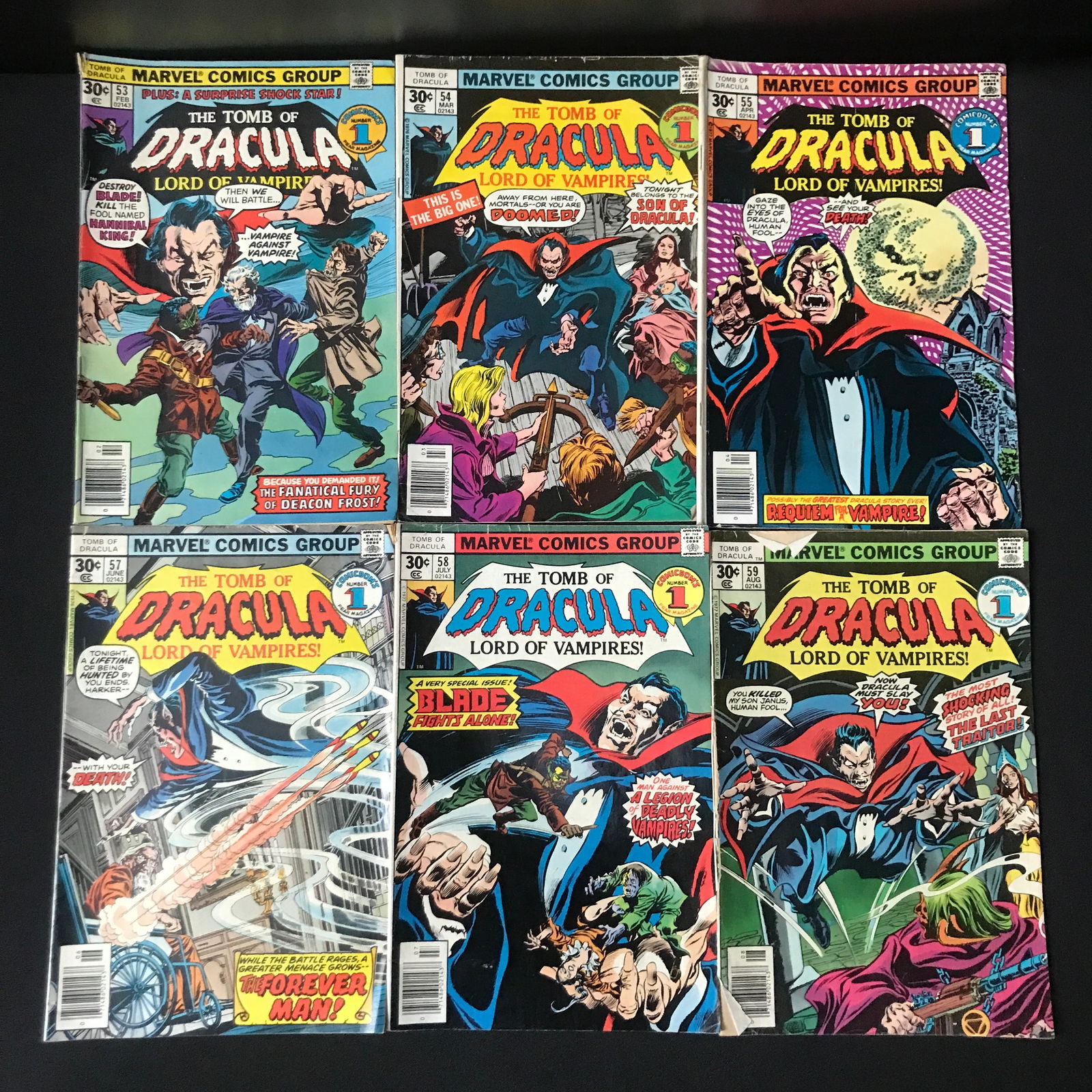 LOT OF 6 THE TOMB OF DRACULA COMICS - MARVEL COMICS (1 of 1)