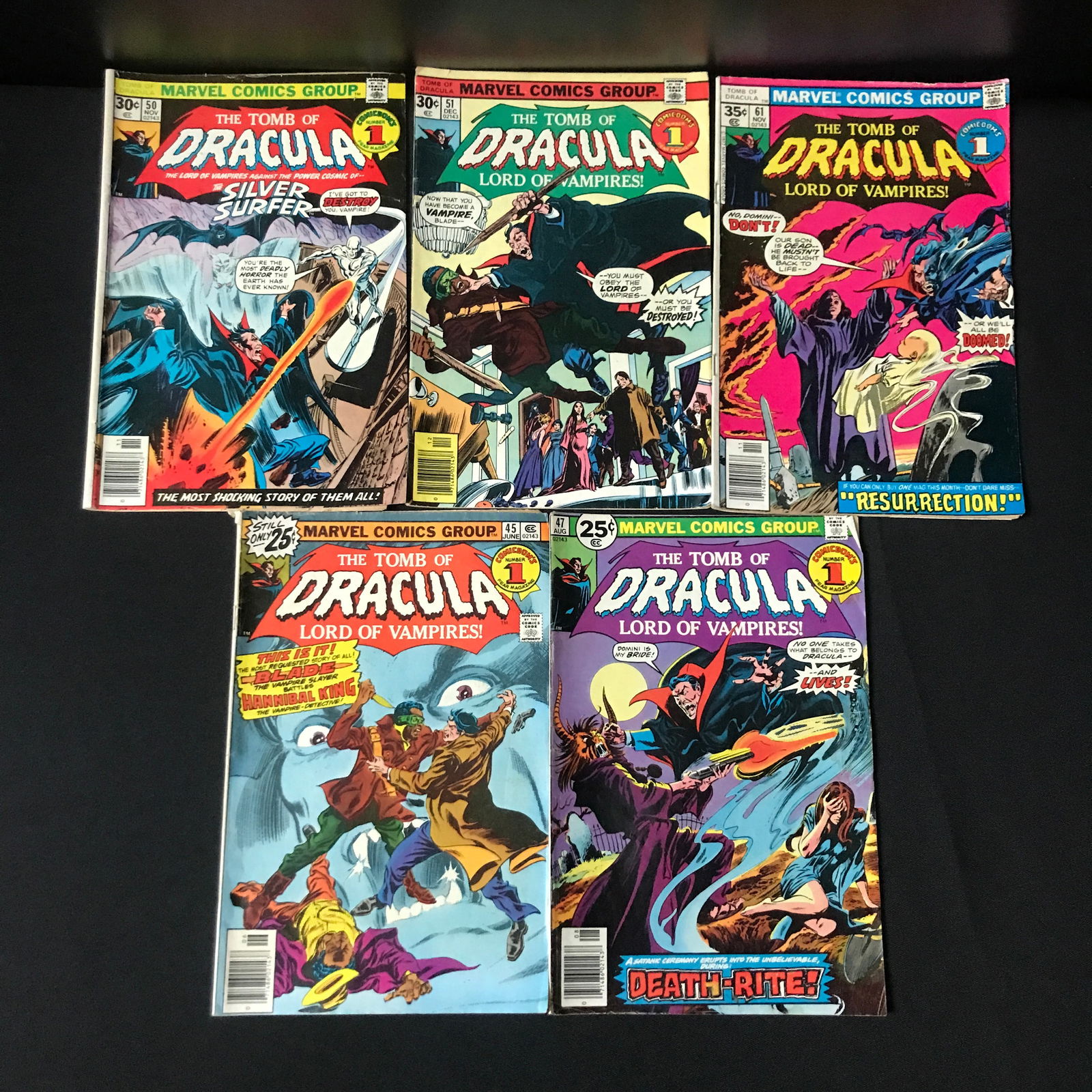 LOT OF 5 TOMB OF DRACULA COMICS - MARVEL COMICS (1 of 1)