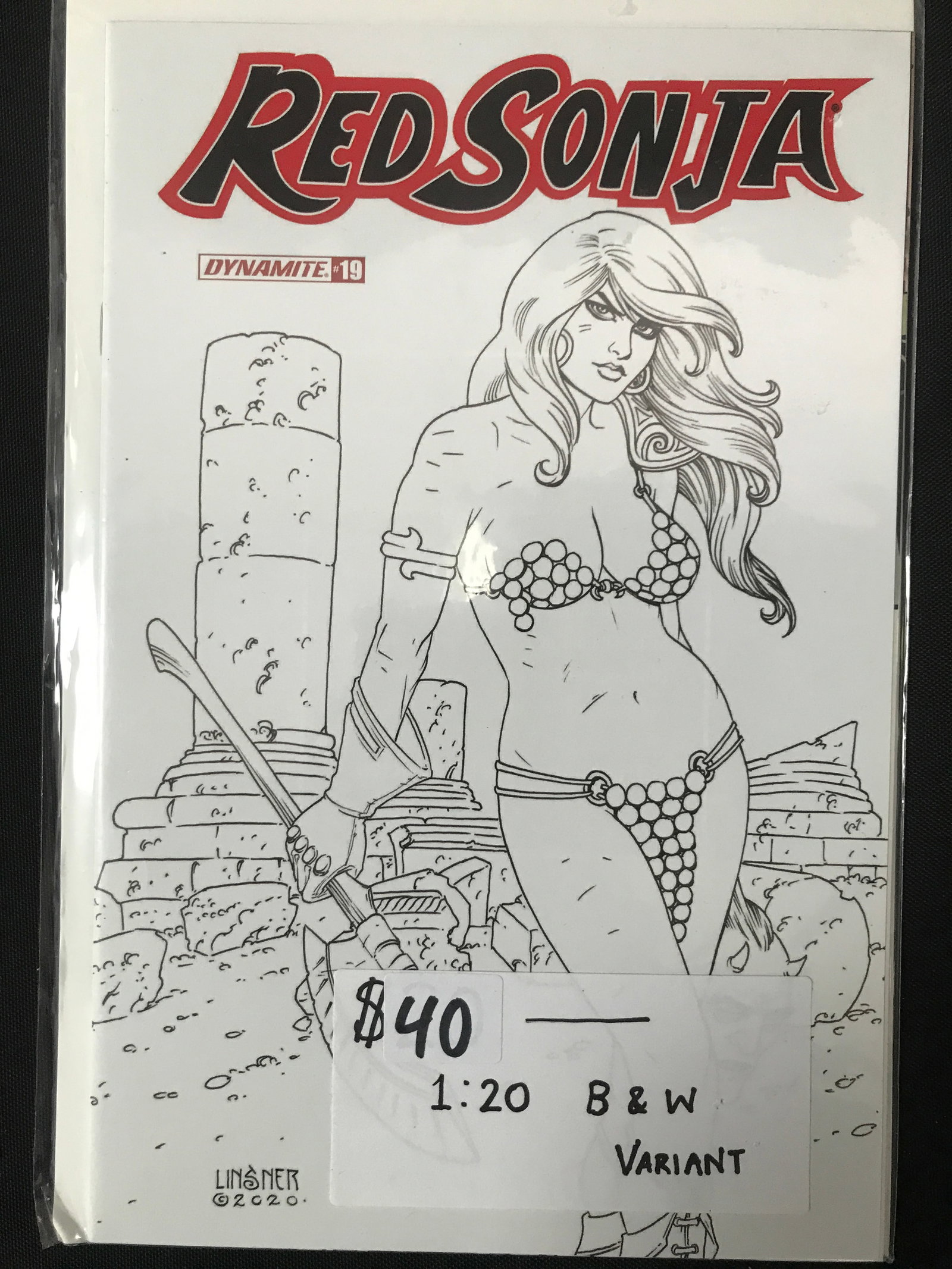 1:20 VARIANT RED SONJA NO.1 BLACK AND WHITE VARIANT: Prices are in Canadian dollars