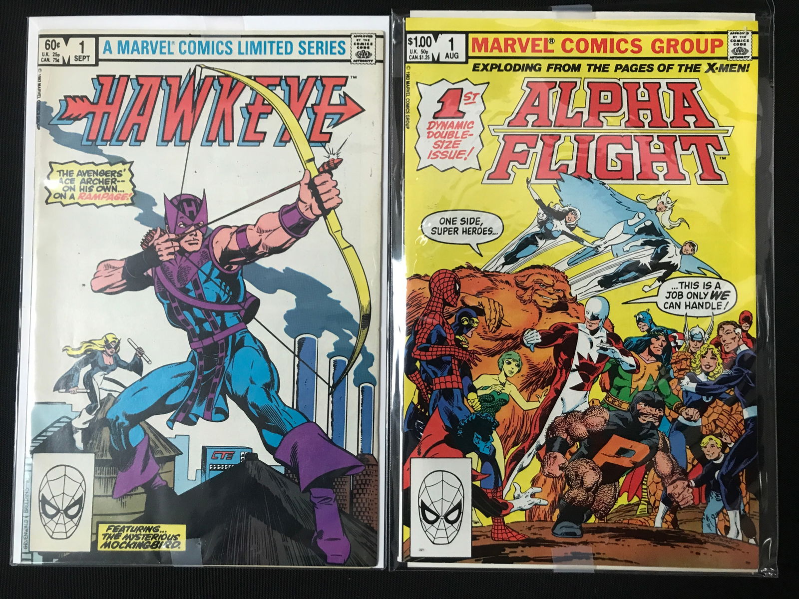 MARVEL NO. 1 COMIC BOOK LOT (HAWKEYE AND ALPHA FIGHT) (1 of 1)