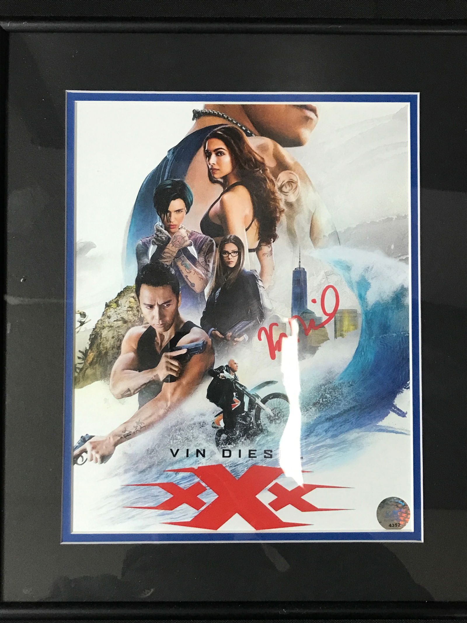 VIN DIESEL SIGNED AND CUSTOM FRAMED 8 X 10 PHOTO (KB COA): Prices are in Canadian dollars