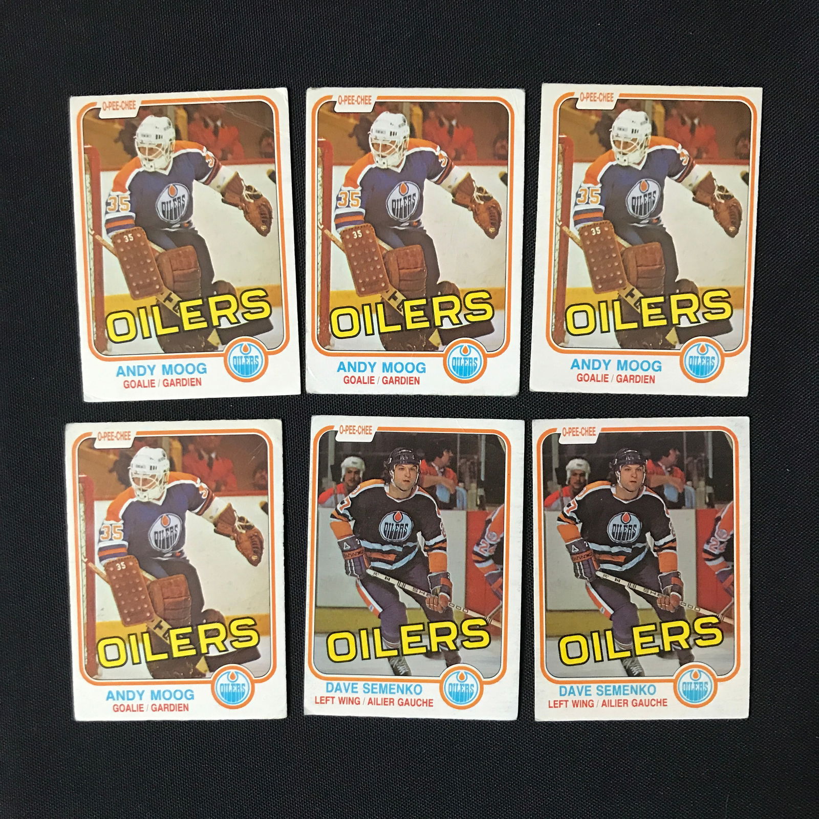 ANDY MOOG ROOKIE CARD AND DAVE SEMENKO OPC HOCKEY CARD LOT (1 of 1)