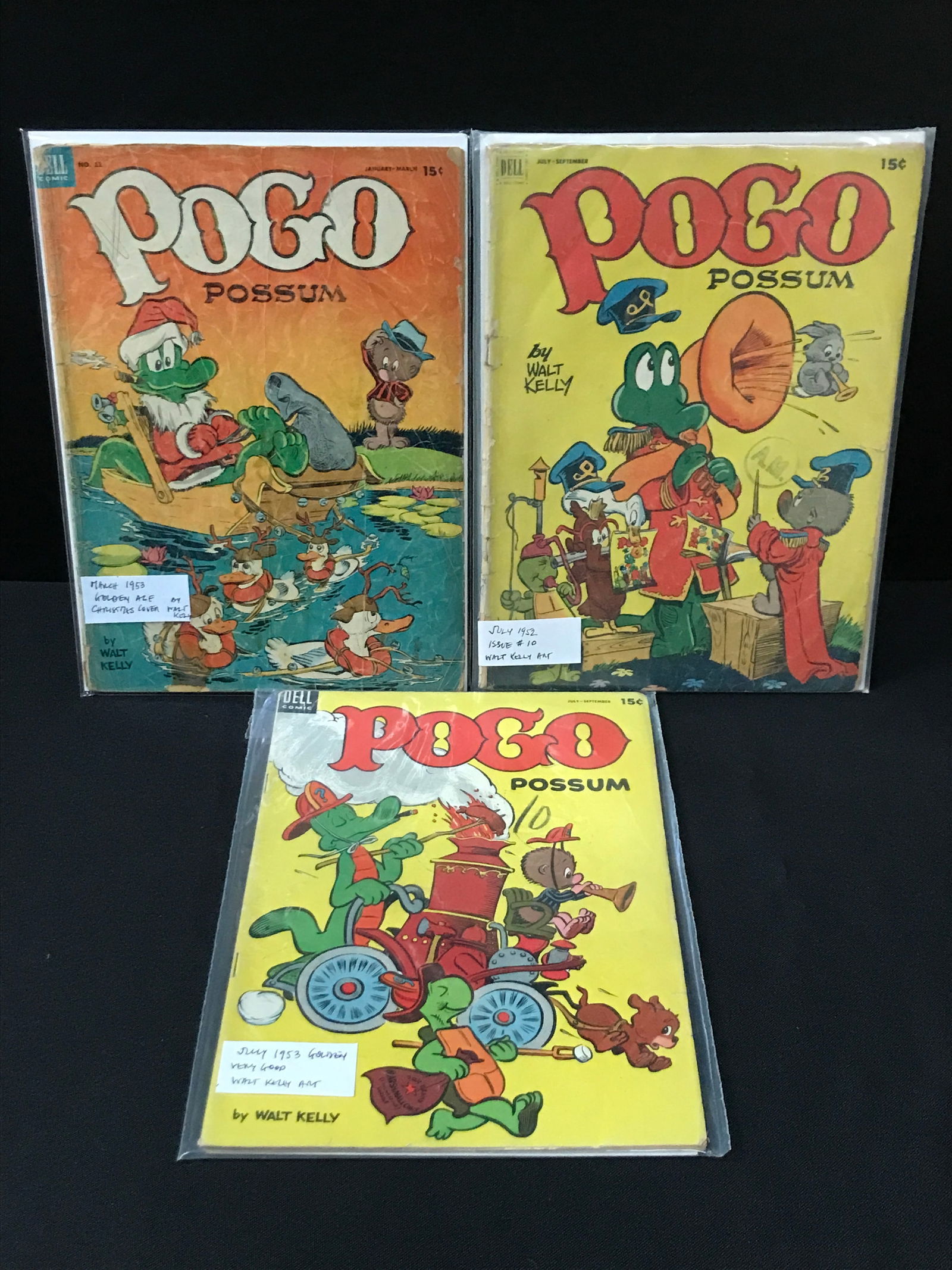 LOT OF 3 POGO PUSSUM COMICS 1953 - DELL COMICS (1 of 1)