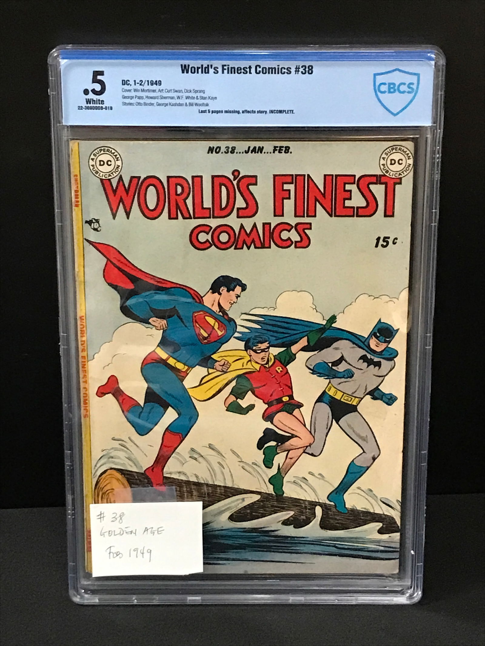 WORLD'S FINEST COMICS #38 BY DC (1949) - CBCS GRADE .5 (1 of 1)