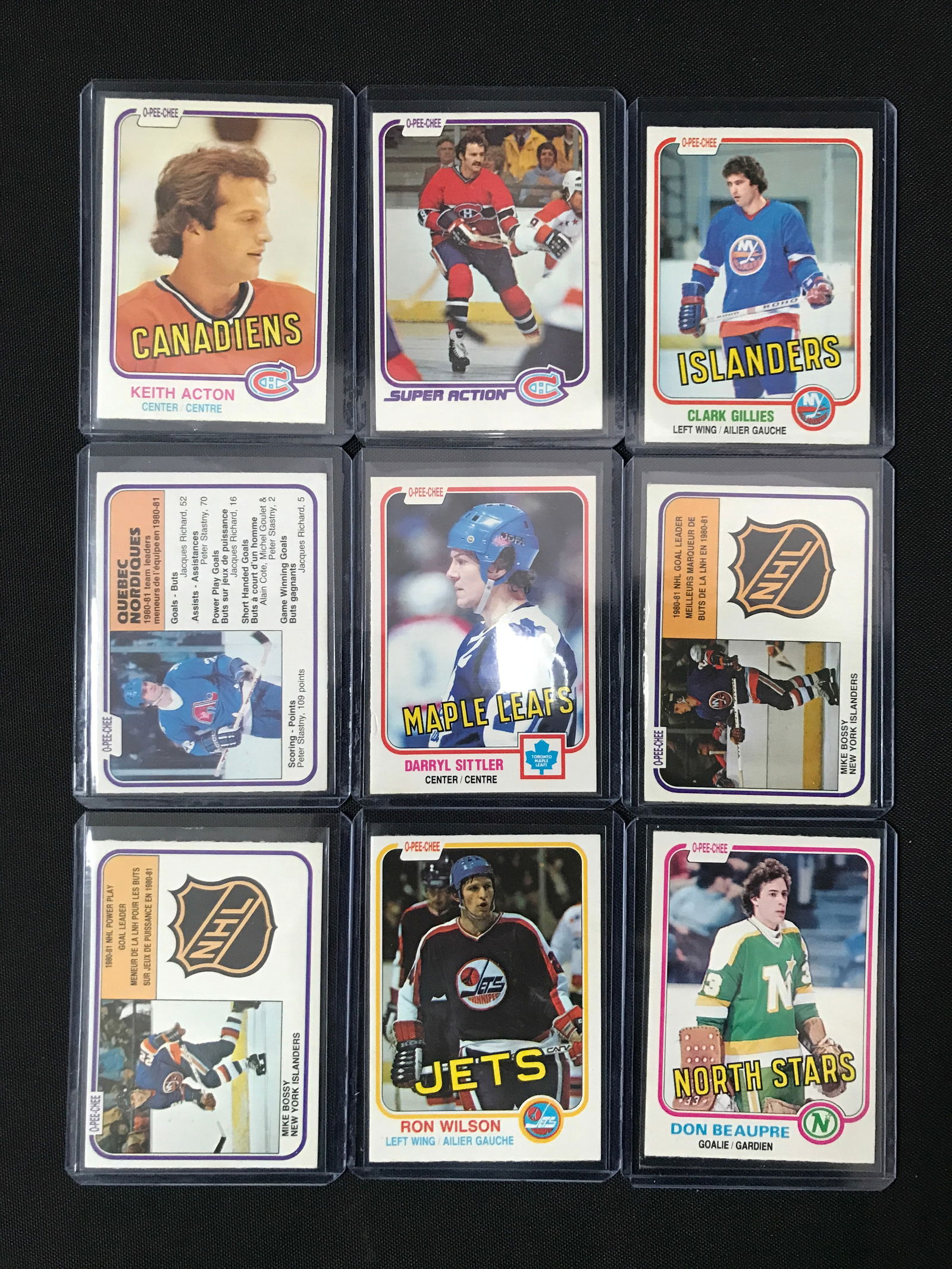 LOT OF 9 1981 OPC HOCKEY TRADING CARDS (1 of 1)