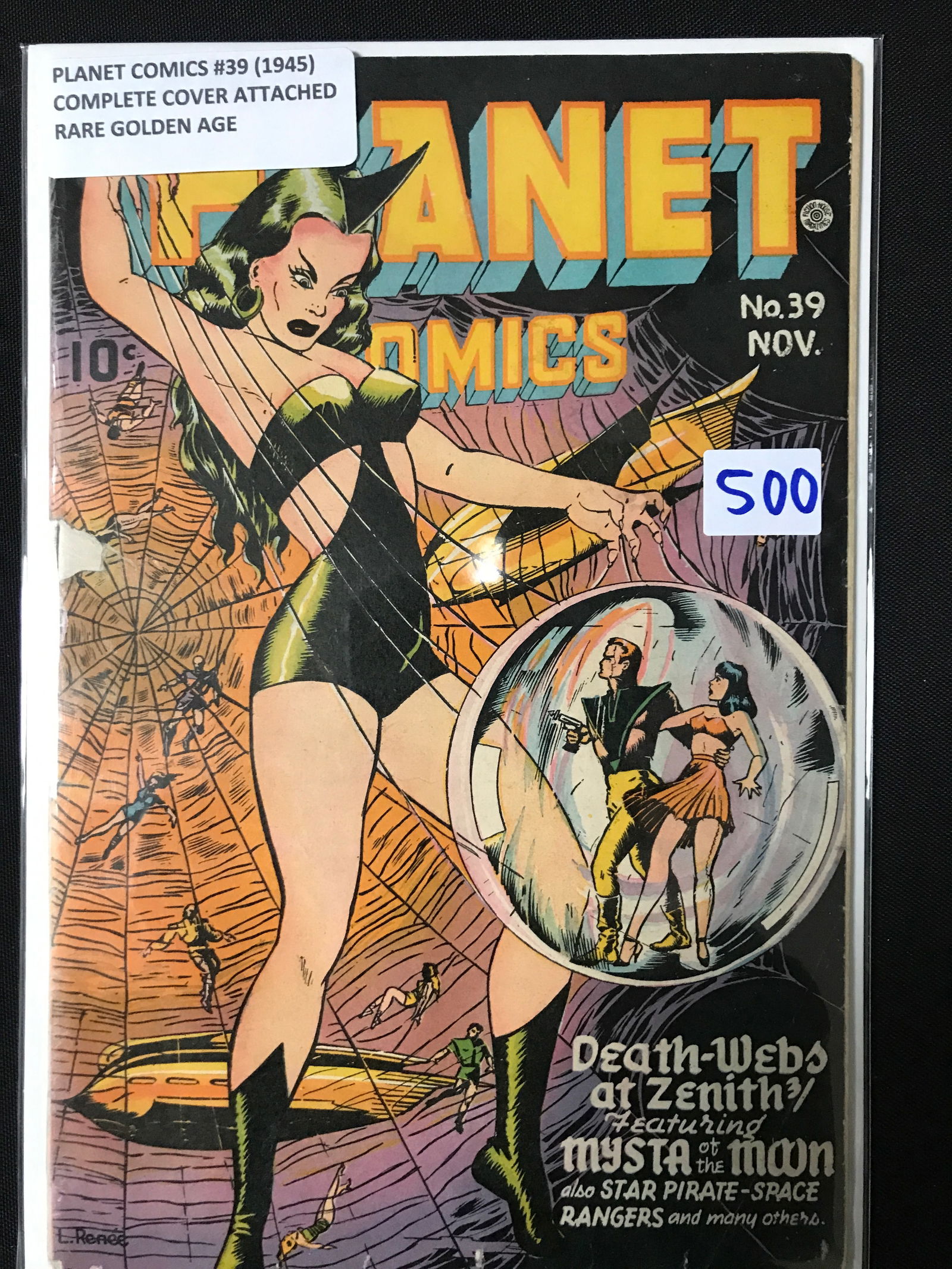 PLANET COMICS #39 (1945) COMPLETE COVER ATTACHED - FICTION HOUSE: Prices are in Canadian dollars