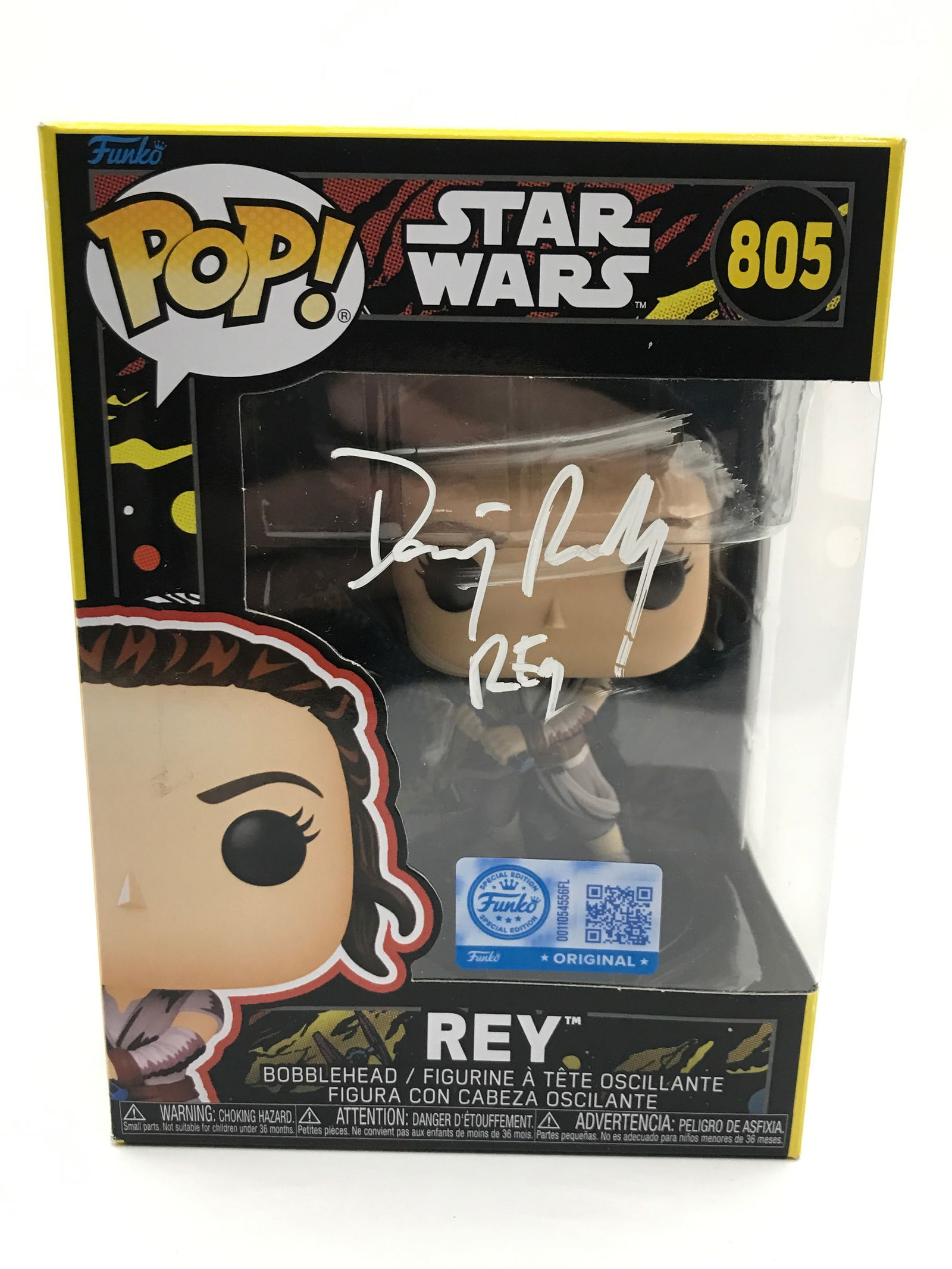 DAISEY RIDLEY SIGNED REY STAR WARS FUNKO POP - KB COA (1 of 2)