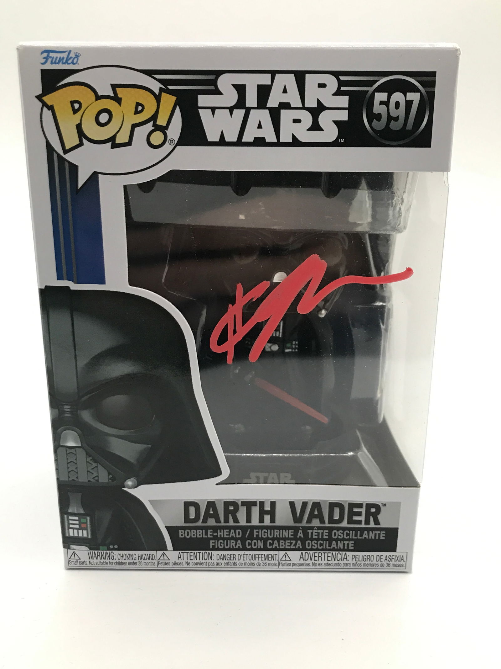HAYDEN CHRISTENSEN SIGNED DARTH VADER FUNKO POP - WWOC COA (1 of 2)