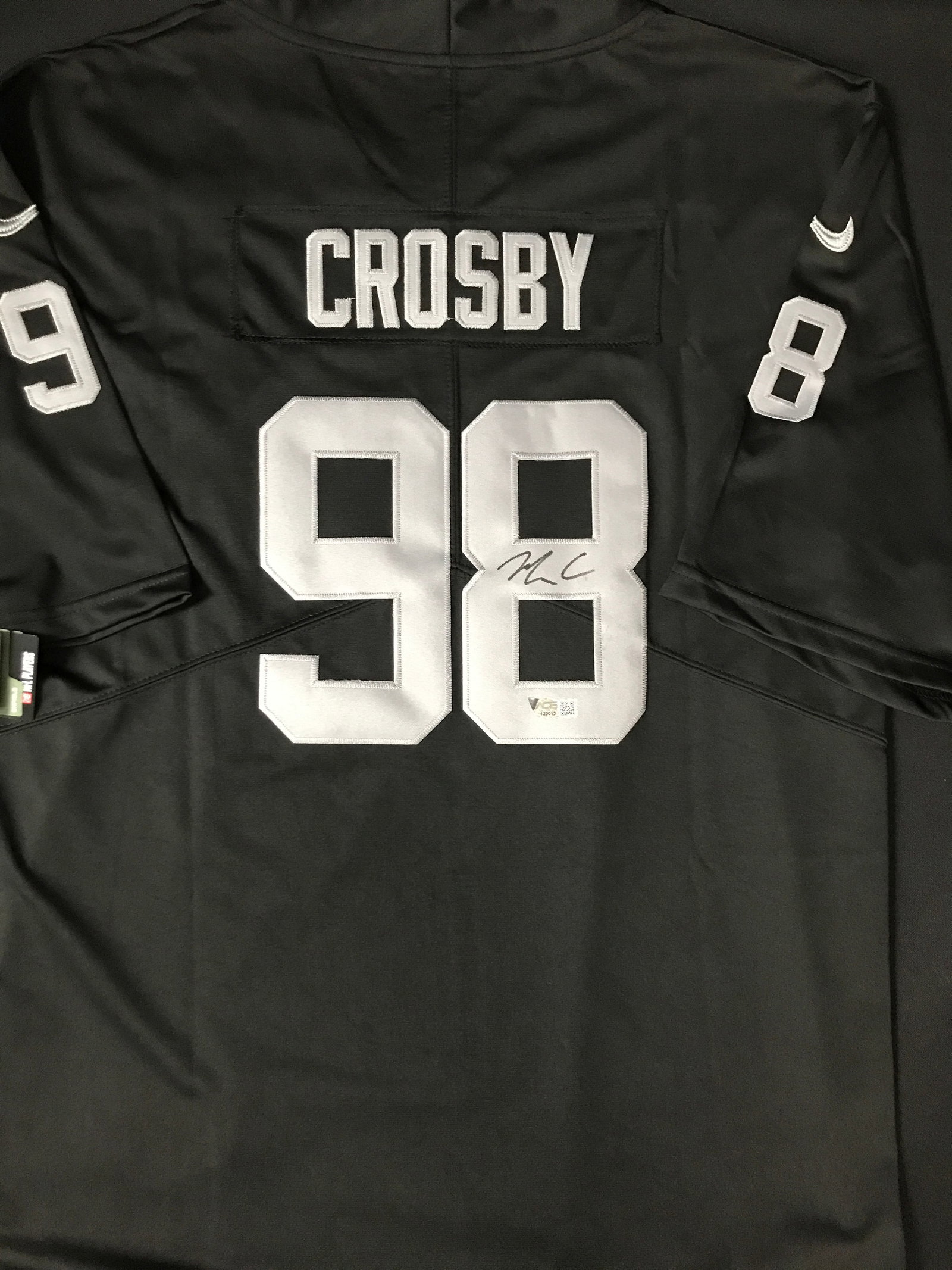 MAX CROSBY SIGNED Las Vegas RAIDERS CUSTOM JERSEY - ACE COA: Prices are in Canadian dollars