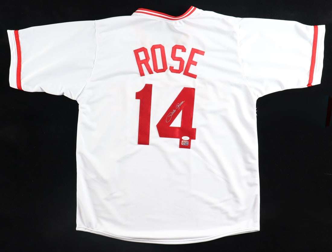 PETE ROSE SIGNED 14 HIT KING JERSEY - JSA COA (1 of 3)