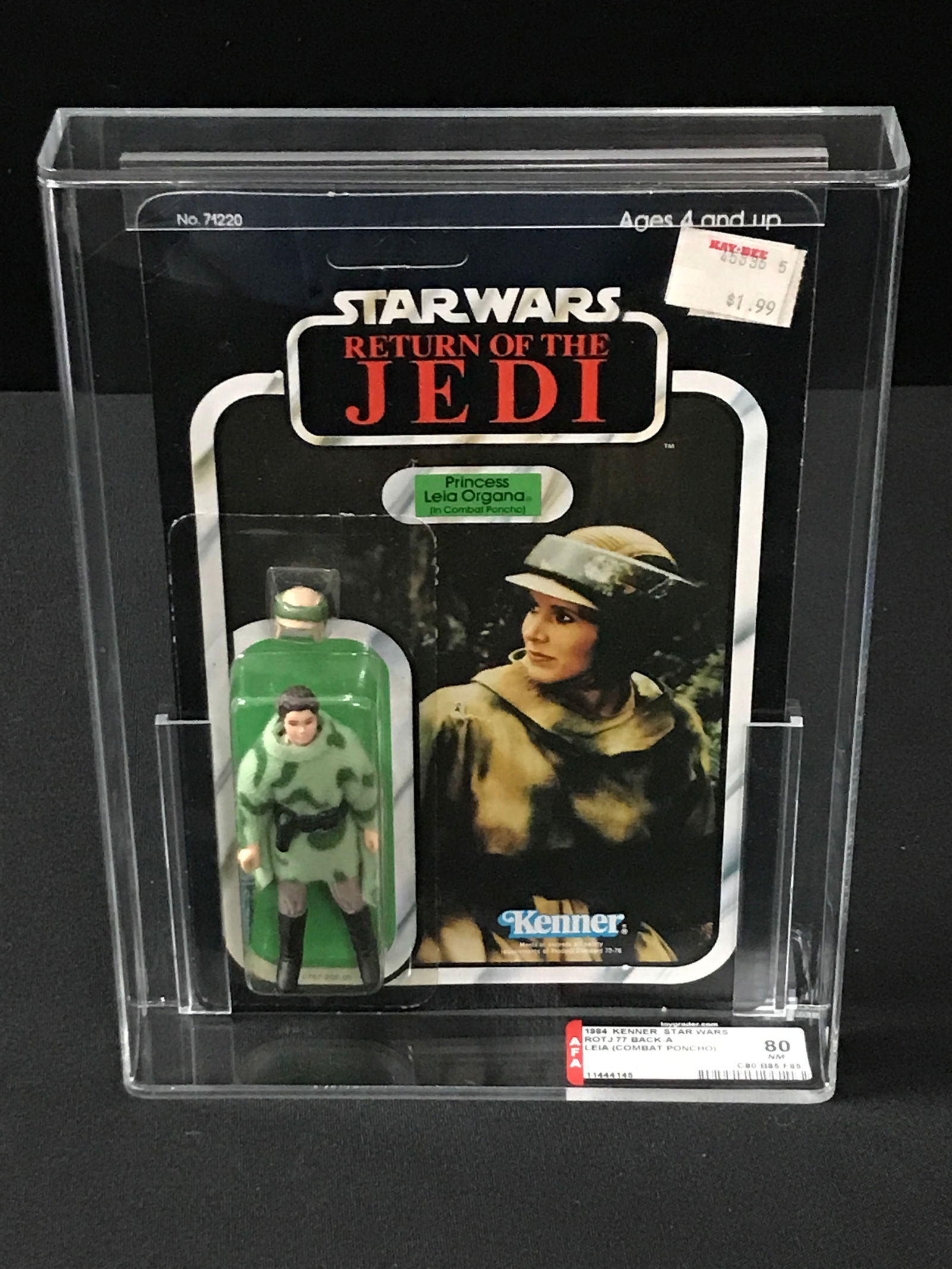 AFA 80 RED LABEL GRADED 1984 KENNER STAR WARS RETURN OF THE JEDI LEIA COMBAT PONCHO (1 of 3)