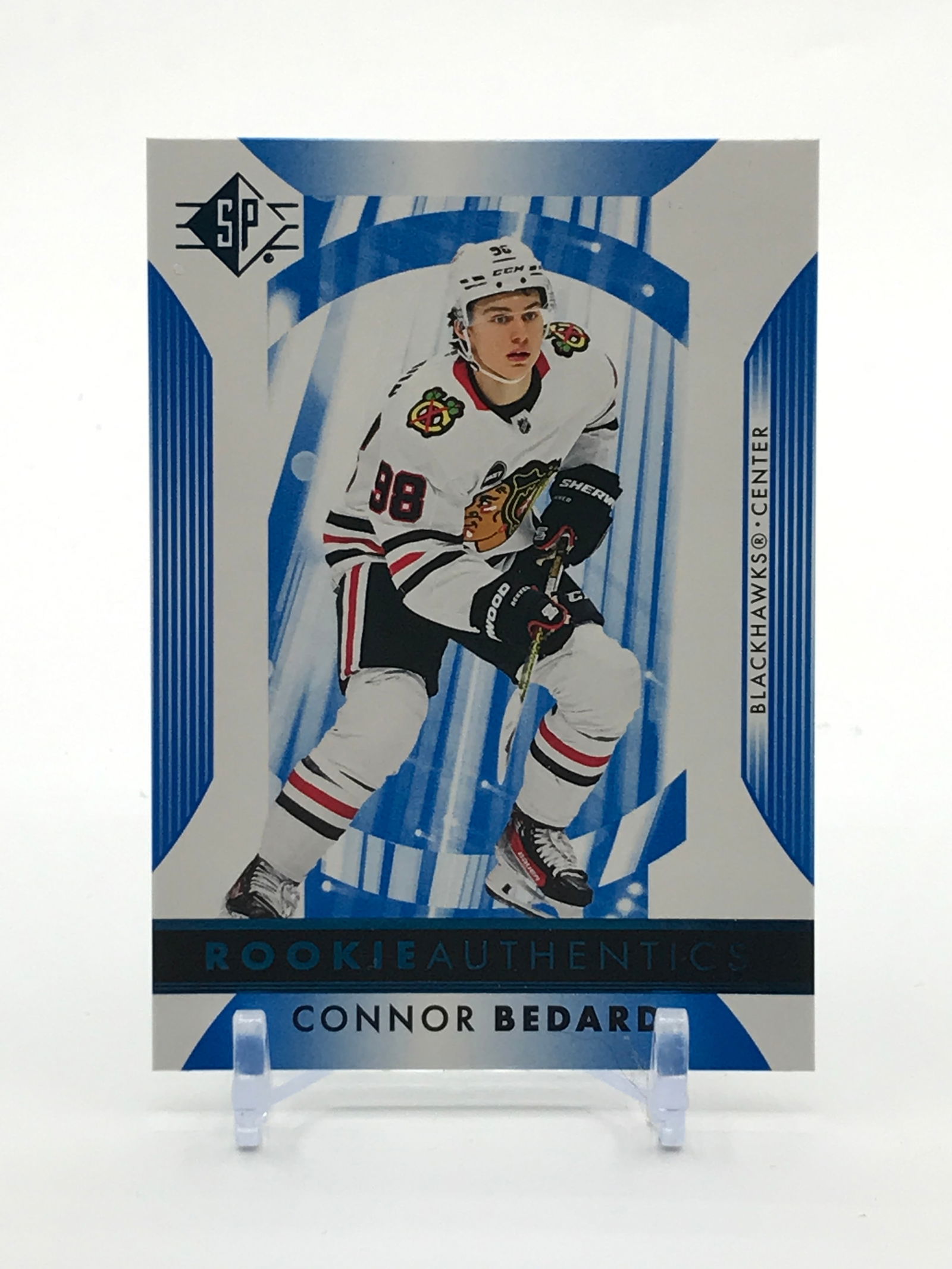 2023-23 UPPER DECK SP HOCKEY CONNOR BEDARD ROOKIE AUTHENTICS TRADING CARD (1 of 2)