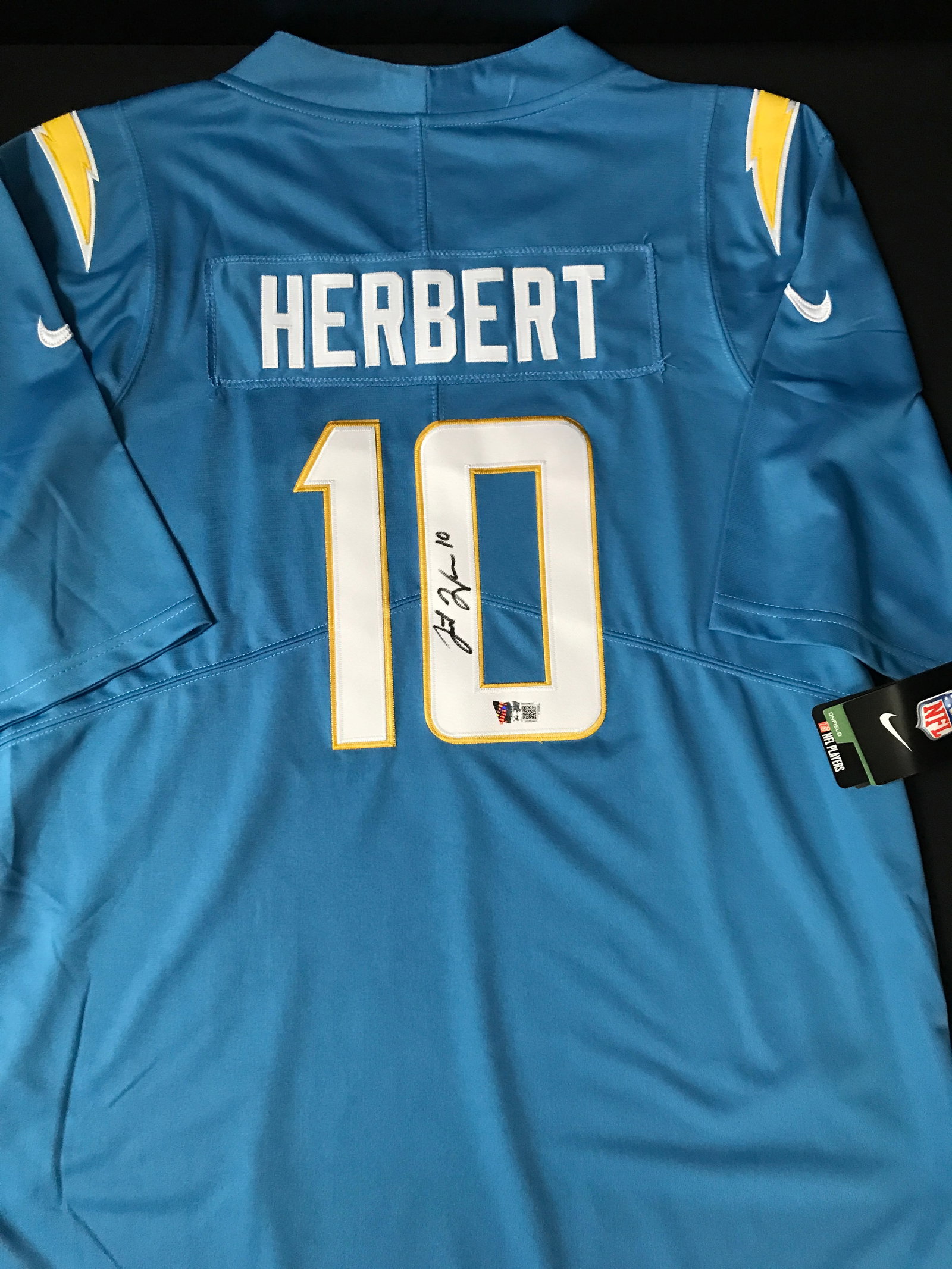 JUSTIN HERBET SIGNED Los Angeles CHARGERS CUSTOM JERSEY - ACE COA: Prices are in Canadian dollars