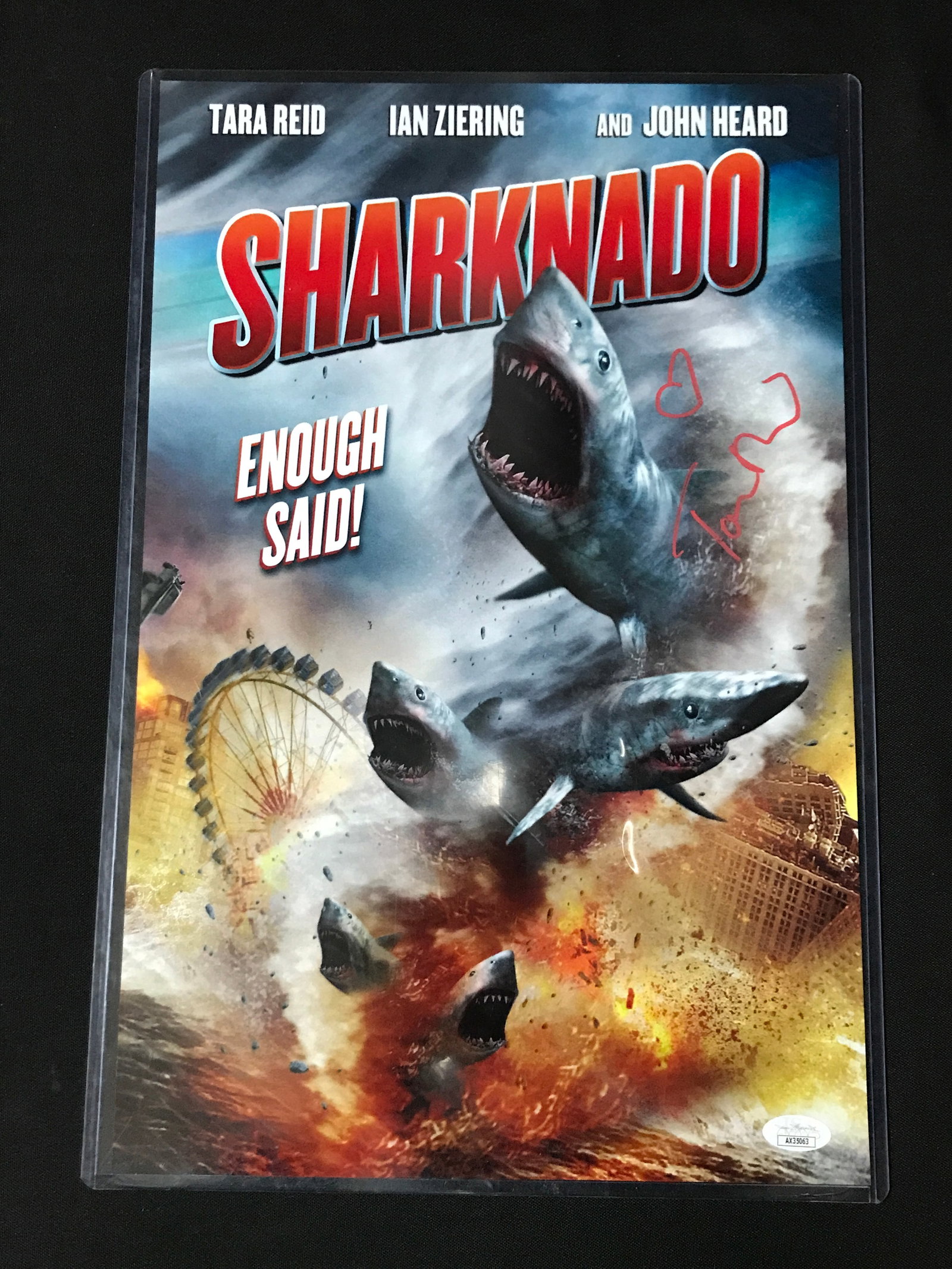 TARA REID SIGNED SHARKNADO 11 X 18 - JSA COA: Prices are in Canadian dollars