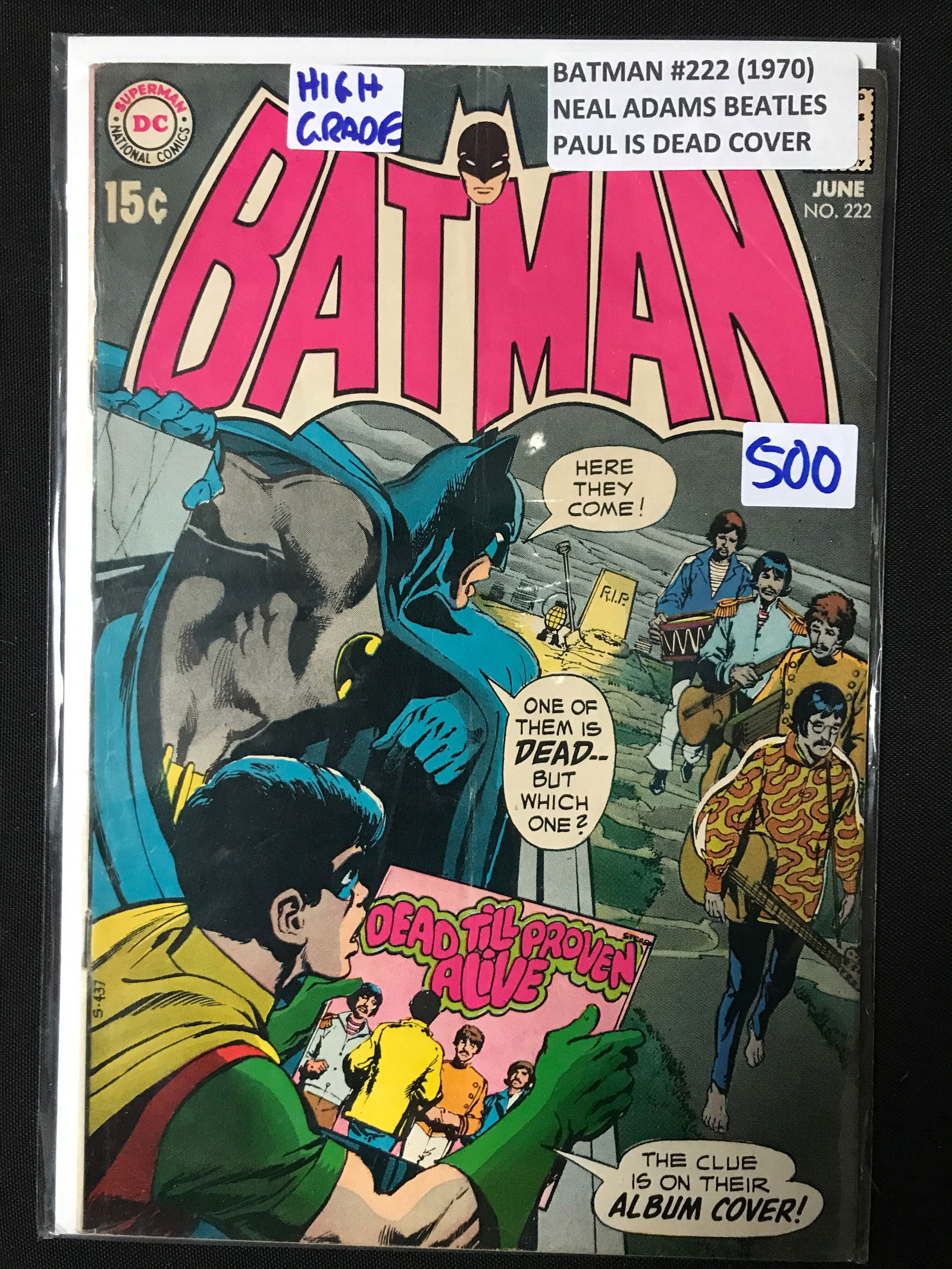 BATMAN #222 (1970) BEATLES PAUL IS DEAD COVER - DC COMICS (1 of 1)