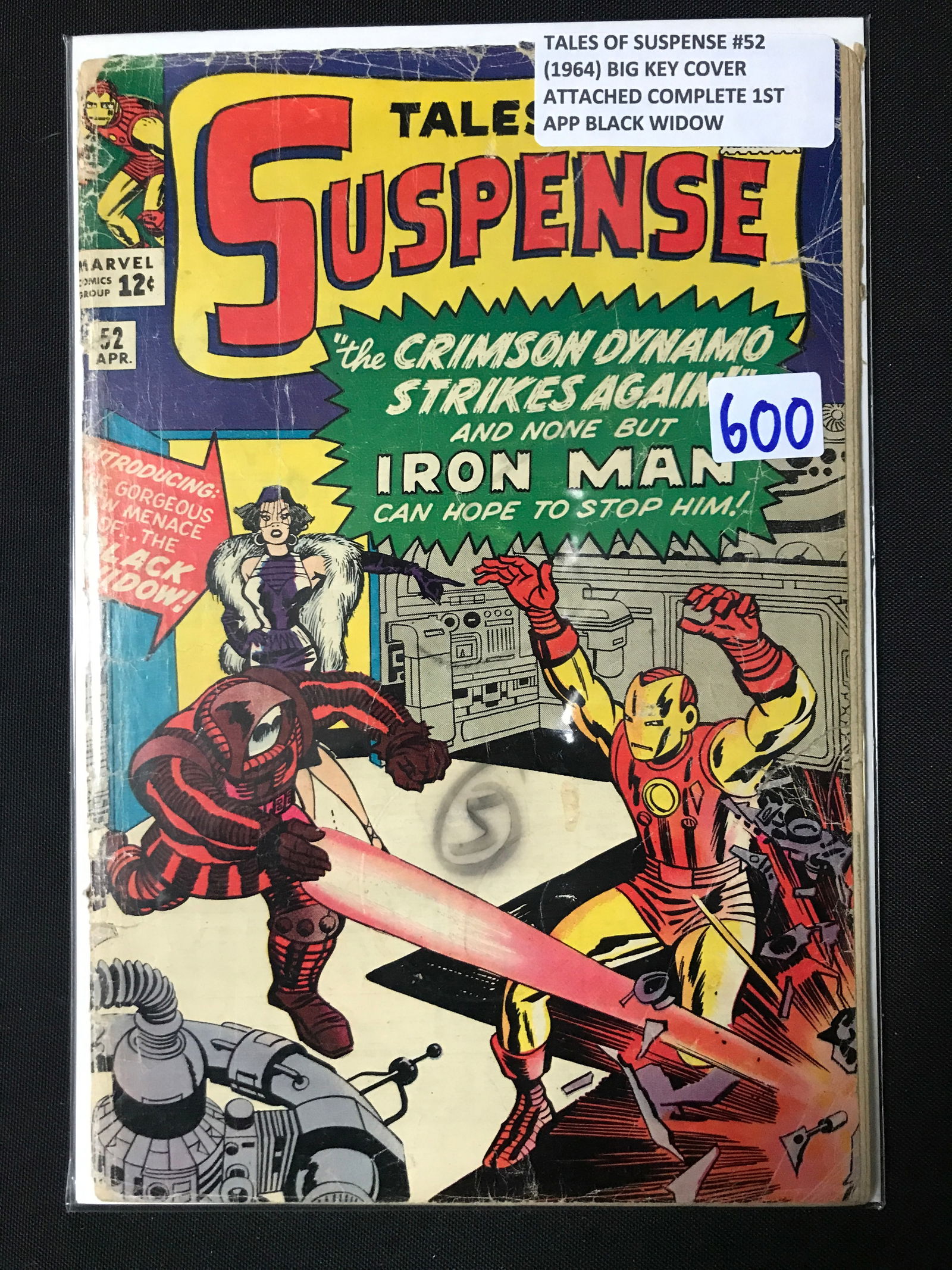 TALES OF SUSPENSE #52 (1964) COMPLETE COVER ATTACHED 1ST APP BLACK WIDOW - MARVEL COMICS: Prices are in Canadian dollars