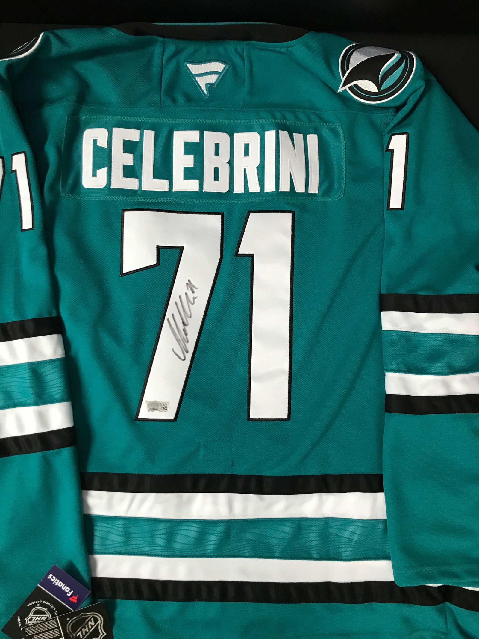MACKLIN CELEBRINI SIGNED SAN JOSE SHARKS CUSTOM JERSEY - ACE COA (1 of 3)