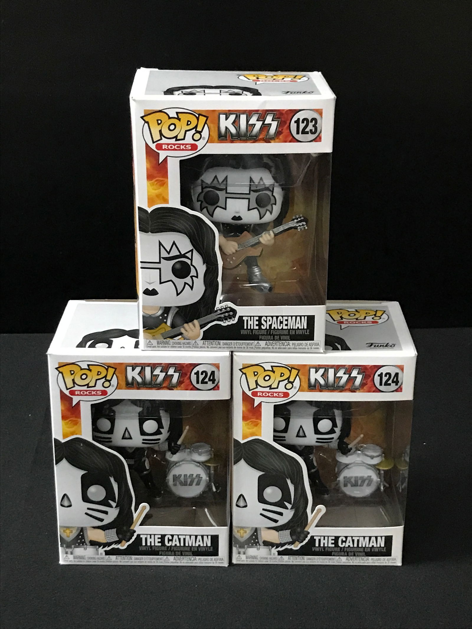 LOT OF 3 KISS FUNKO POPS IN ORIGINAL PACKAGING: Prices are in Canadian dollars