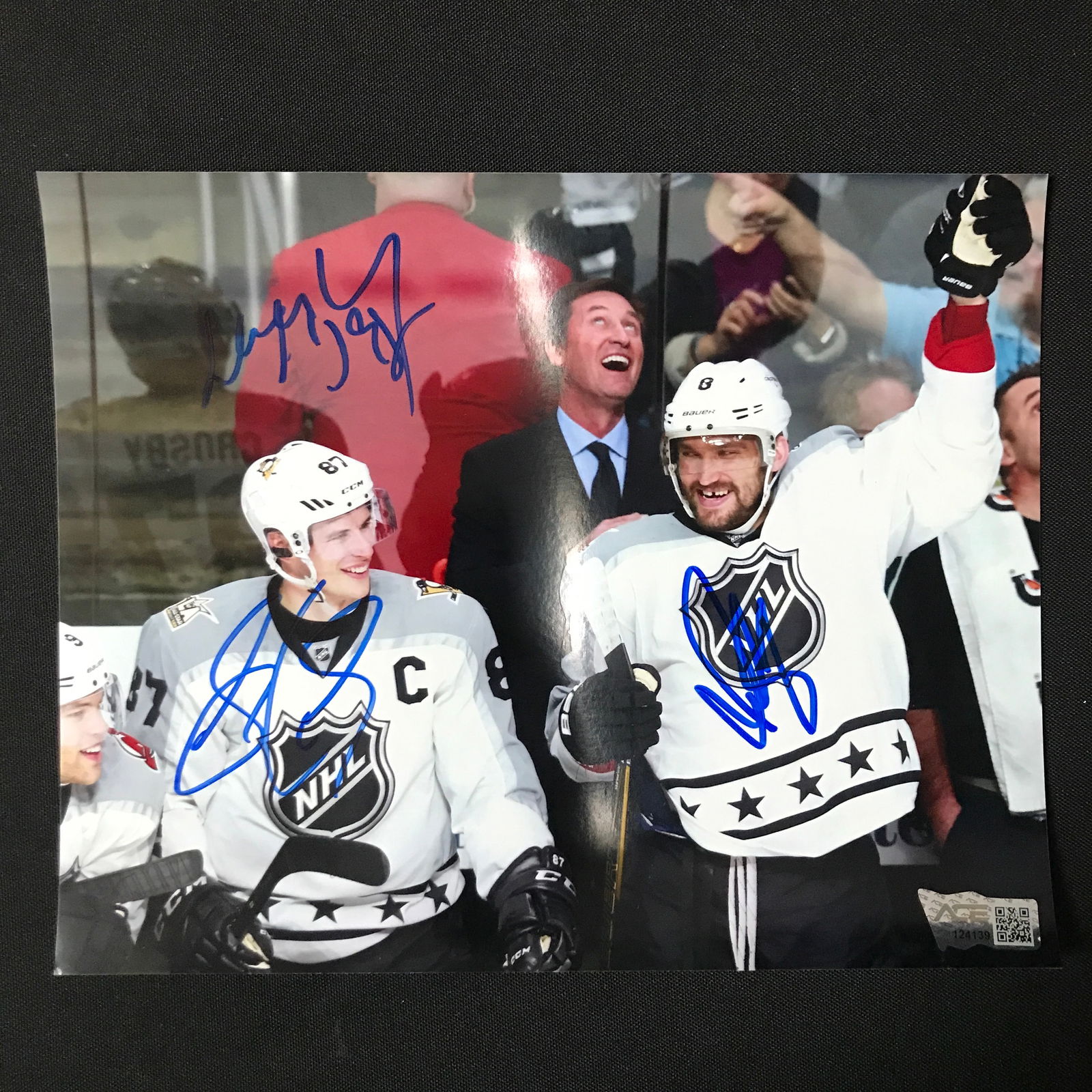 SIDNEY CROSBY, ALEX OVECHKIN AND WAYNE GRETZKY SIGNED 8 X 10 (ACE COA) (1 of 1)