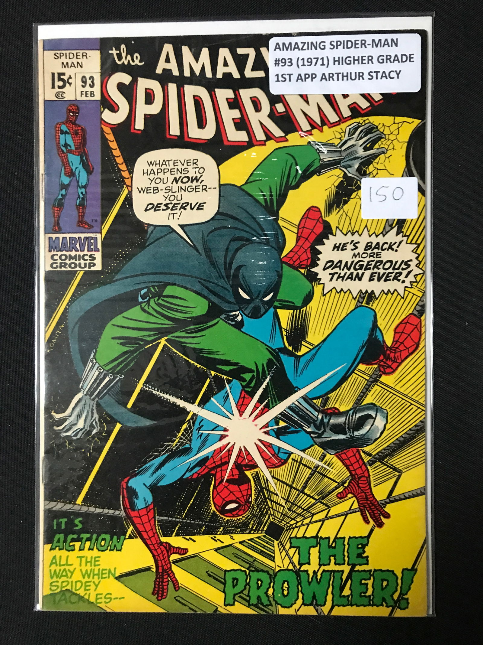 AMAZING SPIDERMAN #93 (1971) HIGHER GRADE 1ST APP ARTHUR STACY - MARVEL COMICS (1 of 1)