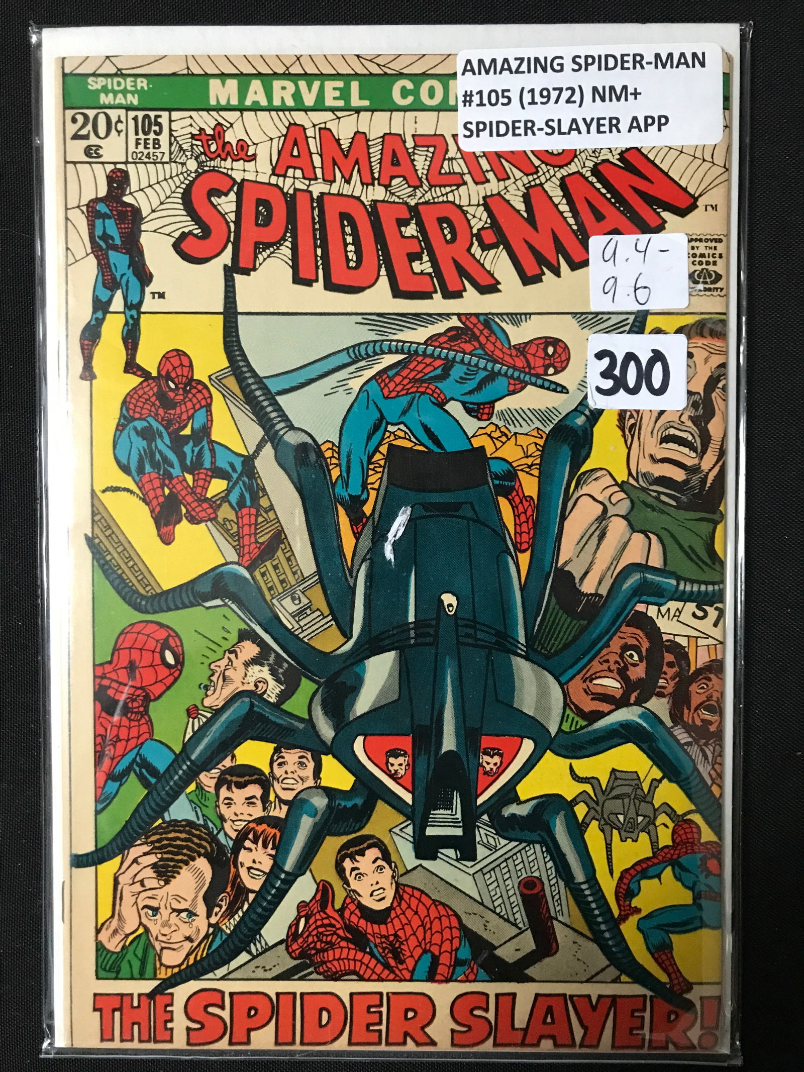 AMAZING SPIDERMAN #105 (1972) NM+ SPIDER-SLAYER APP - MARVEL COMICS (1 of 1)