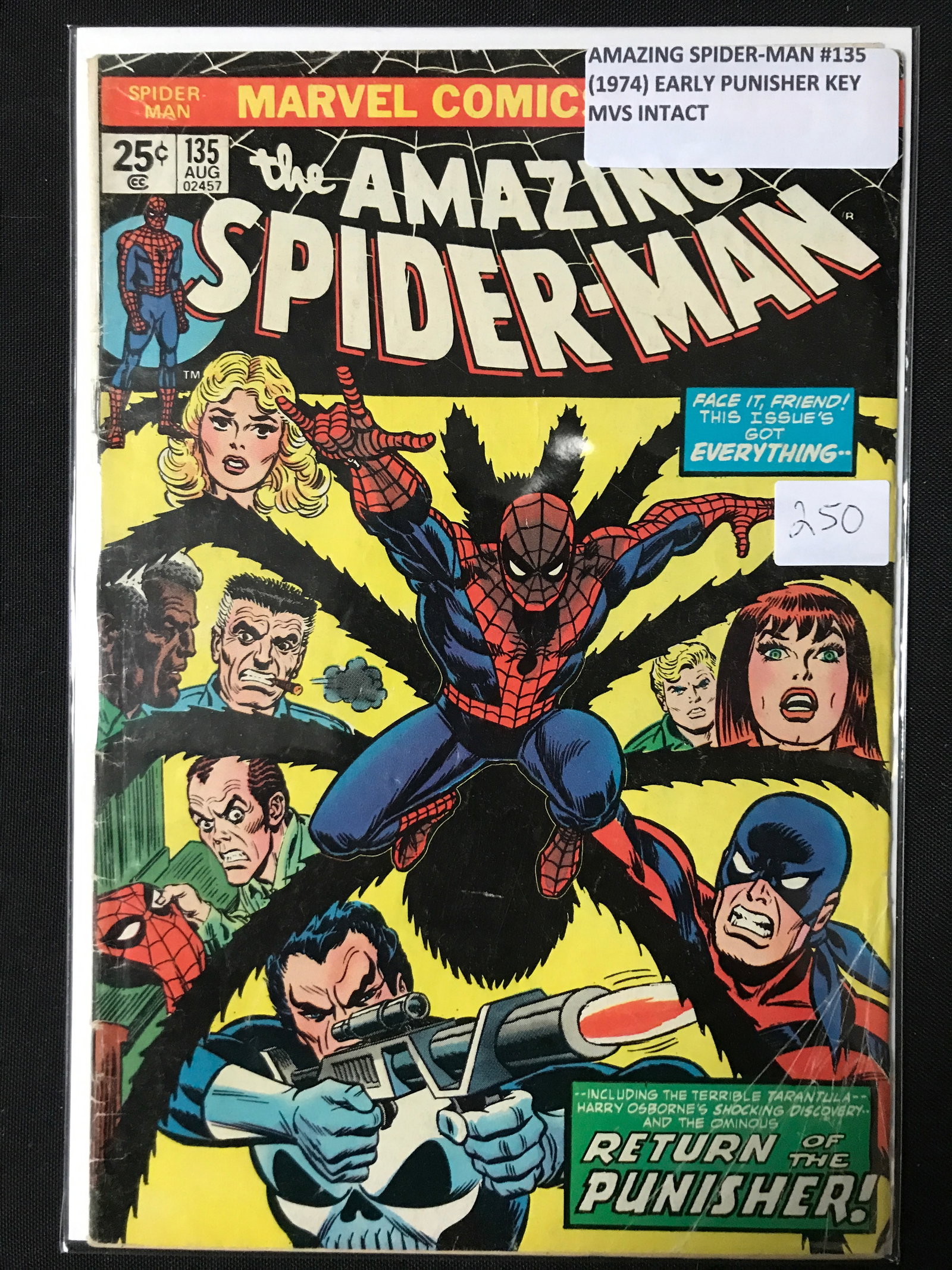 AMAZING SPIDERMAN #135 (1974) EARLY PUNISHER MVS INTACT - MARVEL COMICS (1 of 1)