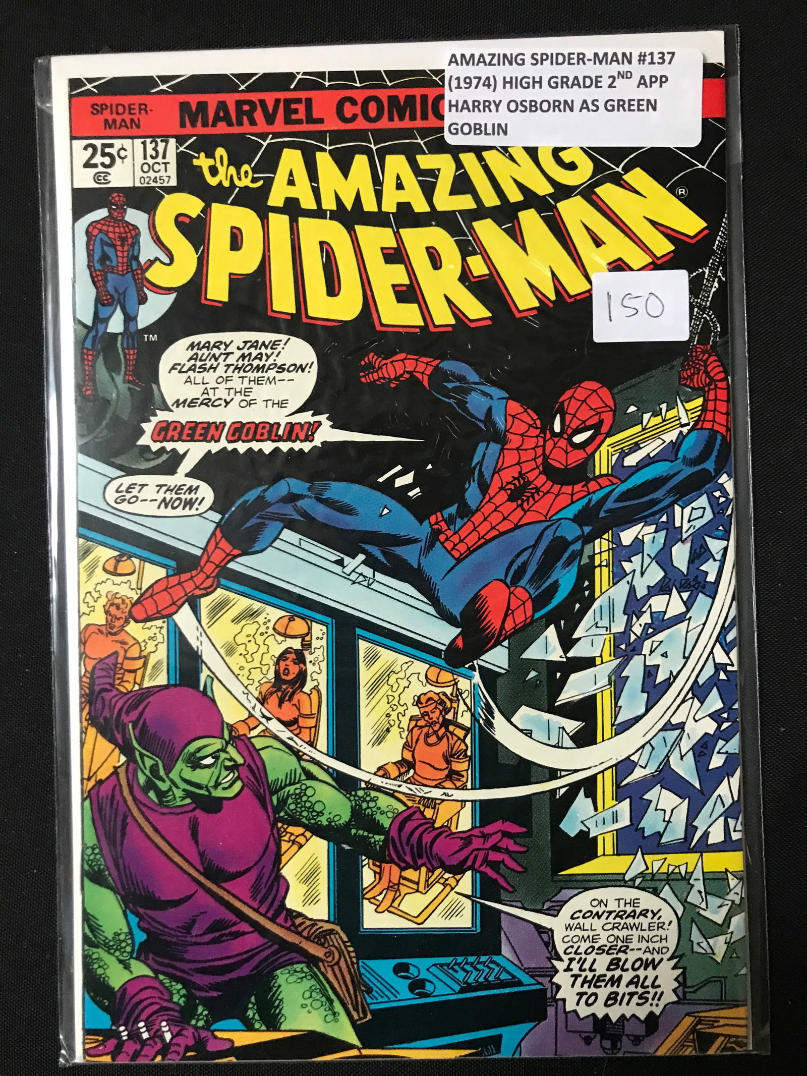 AMAZING SPIDERMAN #137 (1974) HIGH GRADE HARRY OSBORN AS GREEN GOBLIN - MARVEL COMICS (1 of 1)