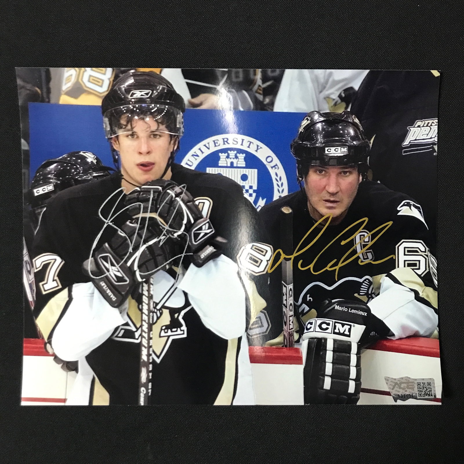 SIDNEY CROSBY AND MARIO LEMIEUX DUAL SIGNED 8X10 - ACE COA: Prices are in Canadian dollars